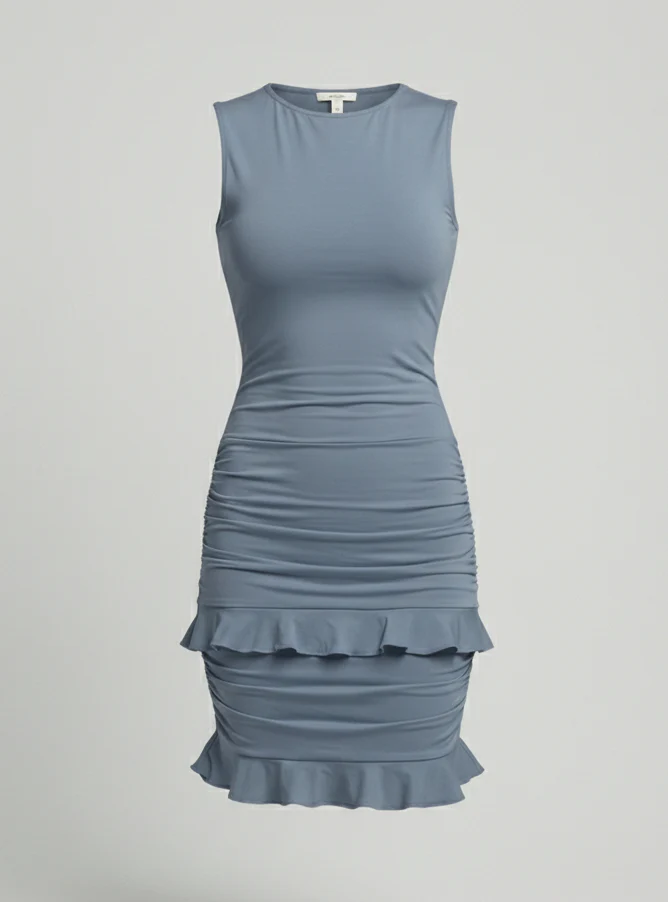 Freizeitkleid Damen Figurbetontes Minikleid - Image 6