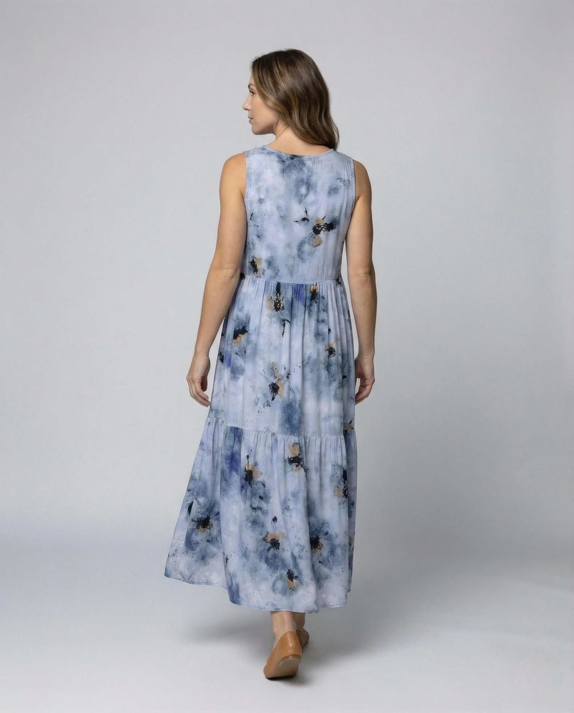 Damen Gestuftes Maxikleid mit Blumenprint - Image 4