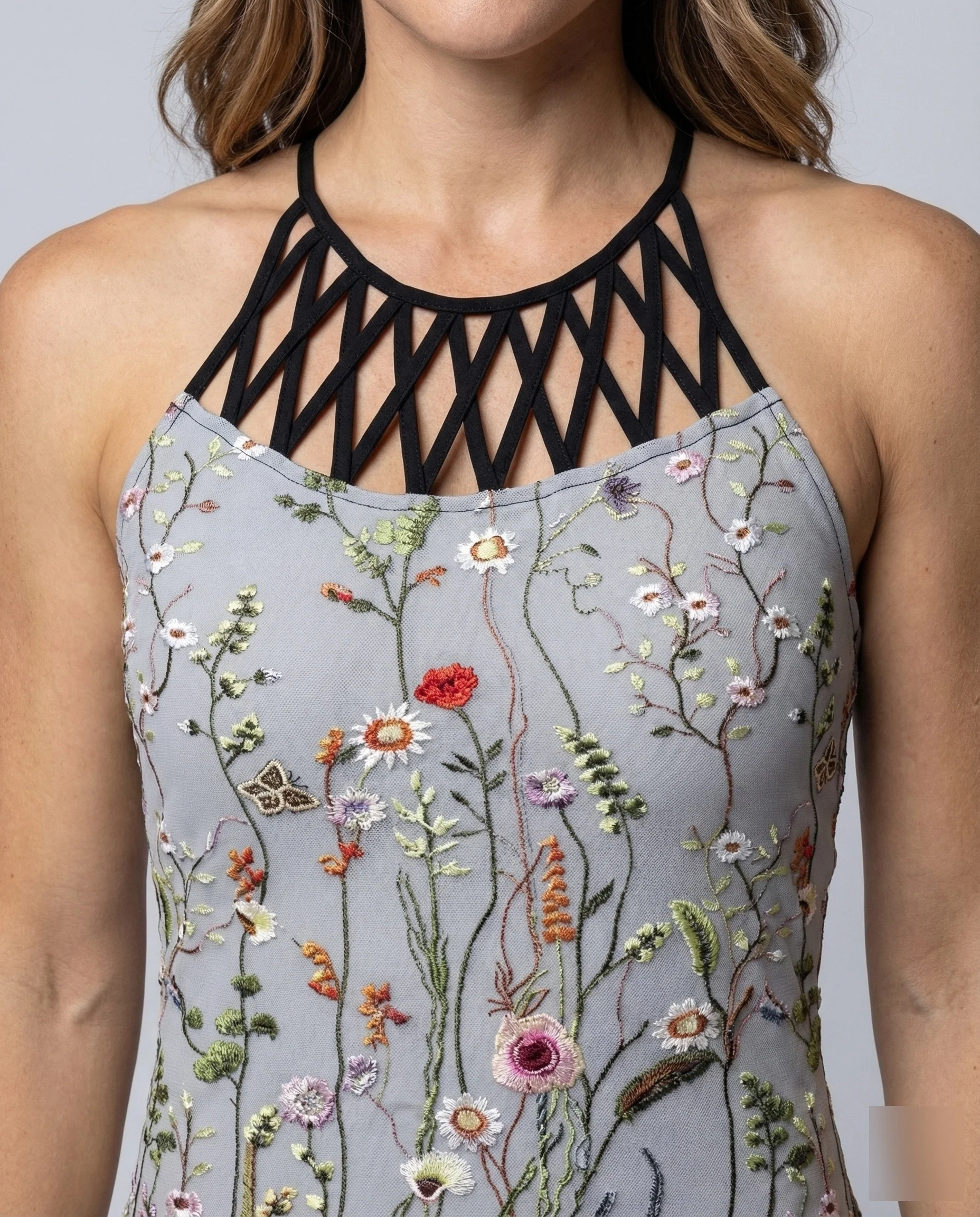 Damen Halter Minikleid Print Jersey - Image 3