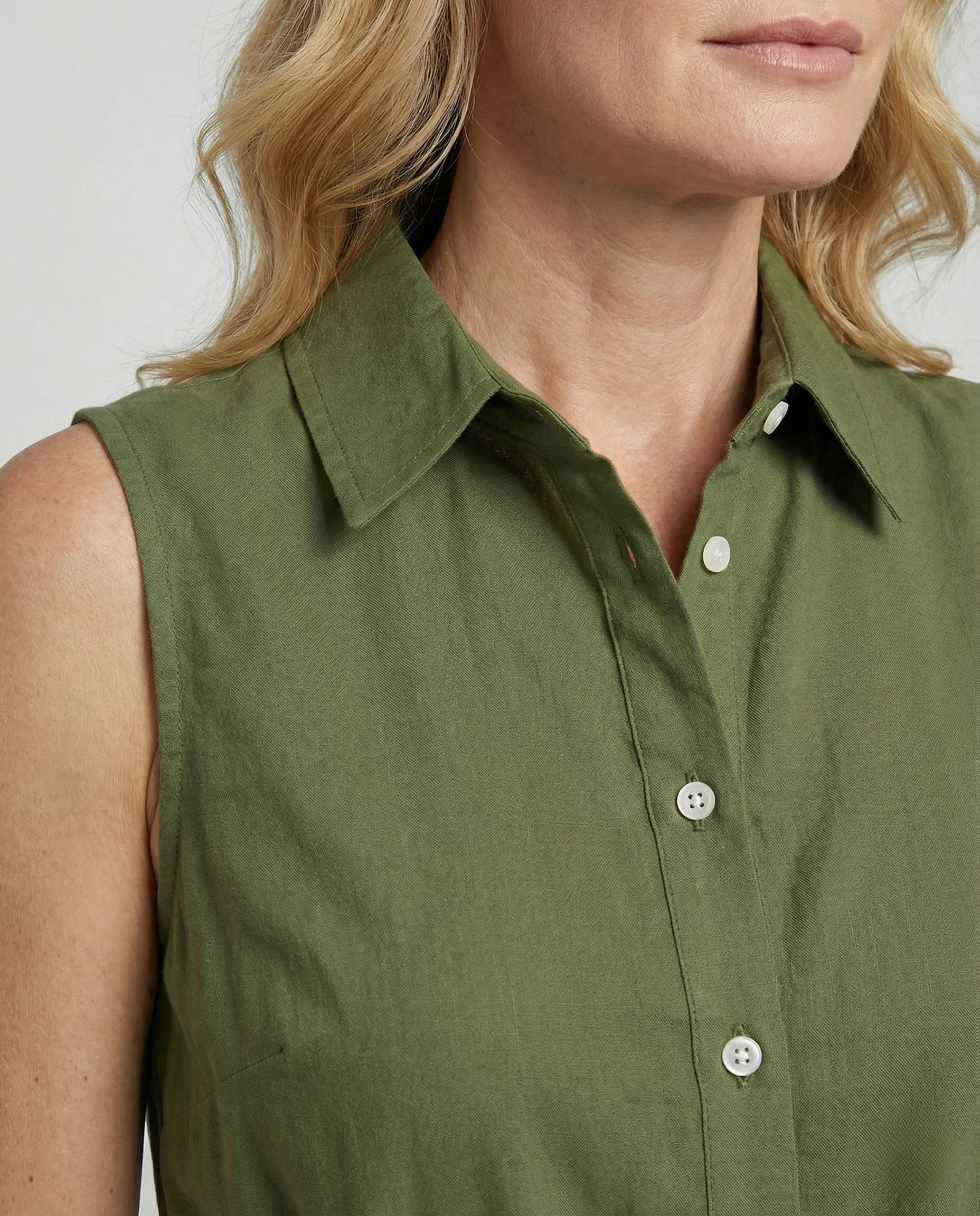 Damen Ärmelloses Hemdkleid mit Bindegürtel - Image 4