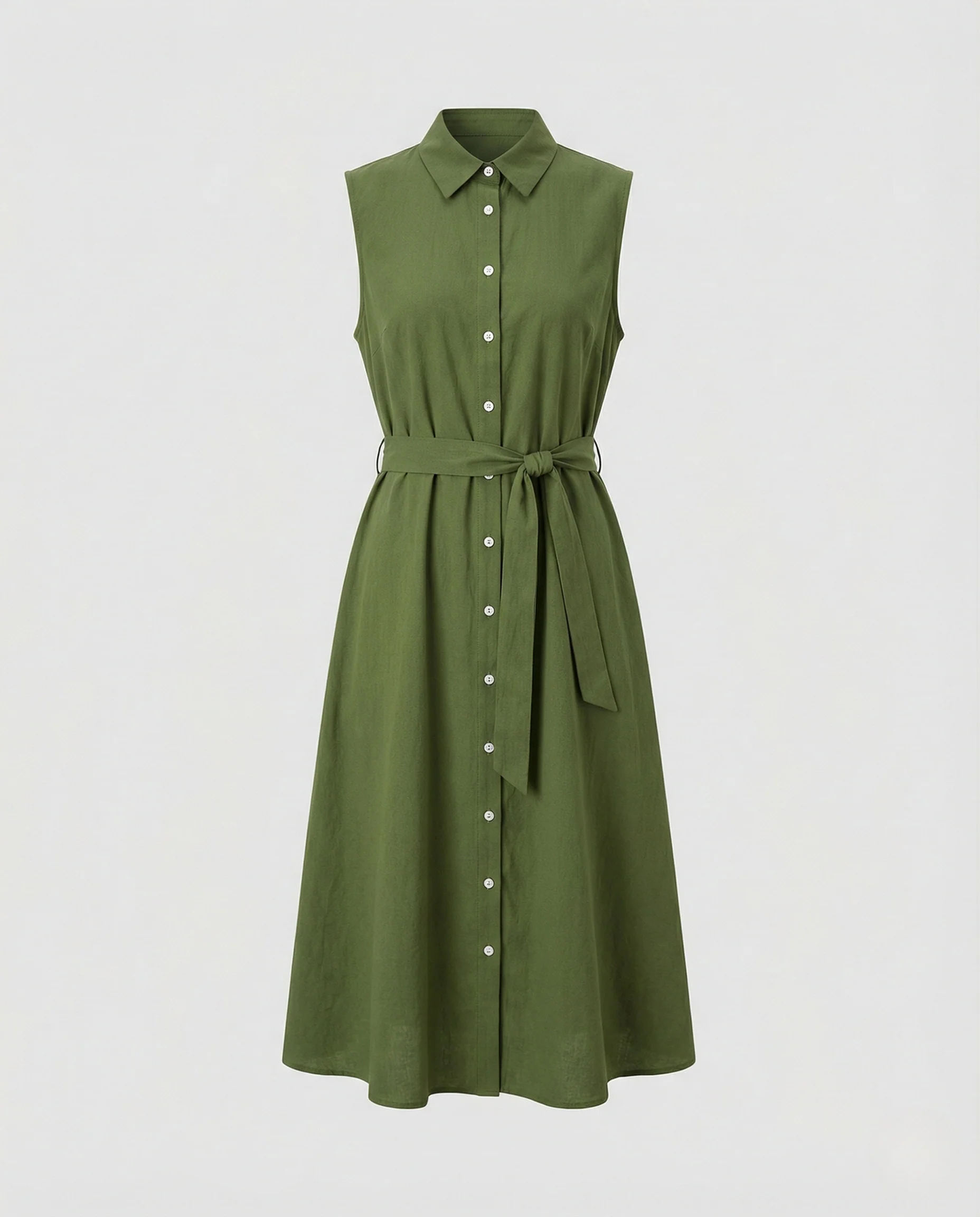 Damen Ärmelloses Hemdkleid mit Bindegürtel - Image 5