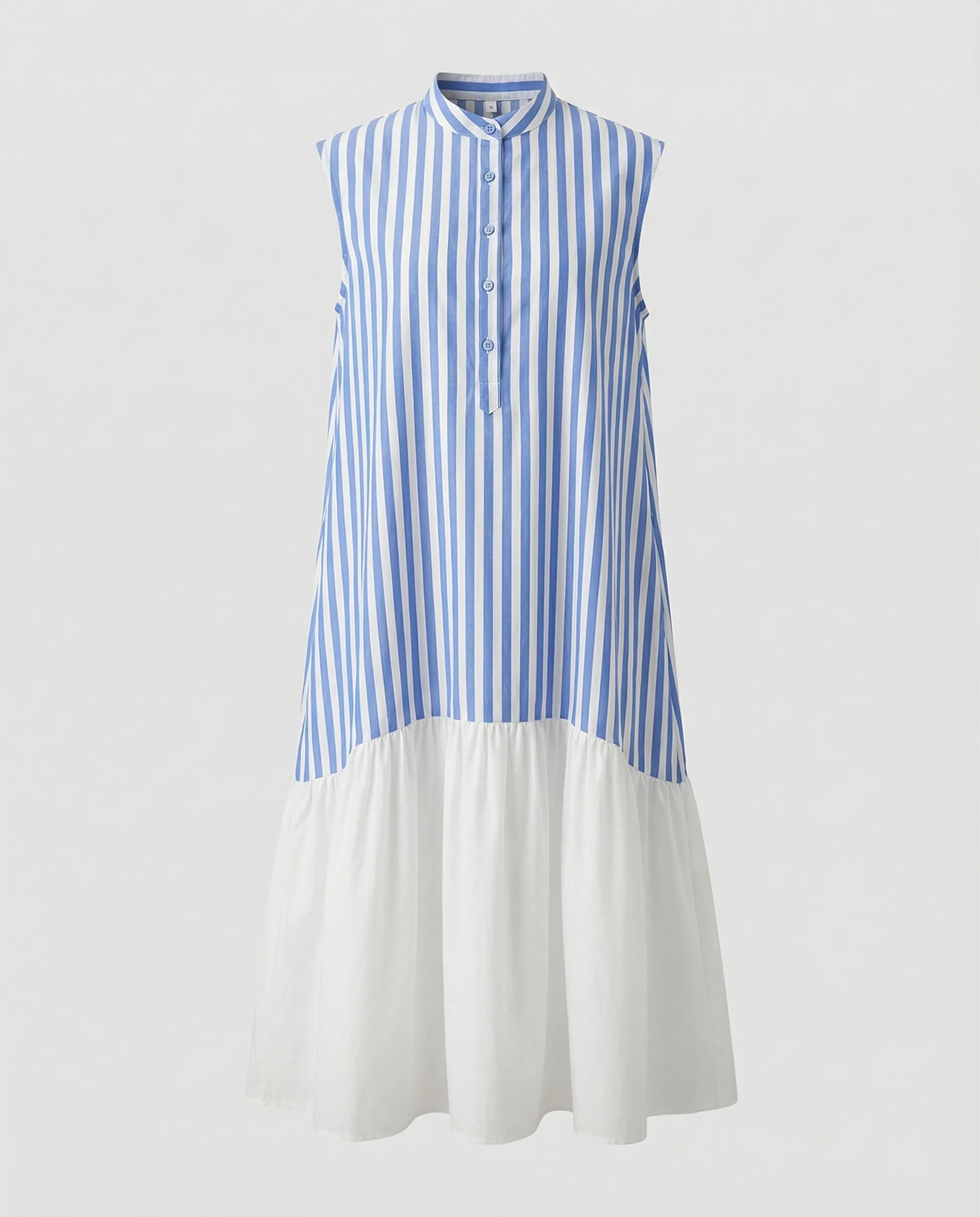 Damen Ärmelloses Hemdkleid mit Streifenoptik - Image 5