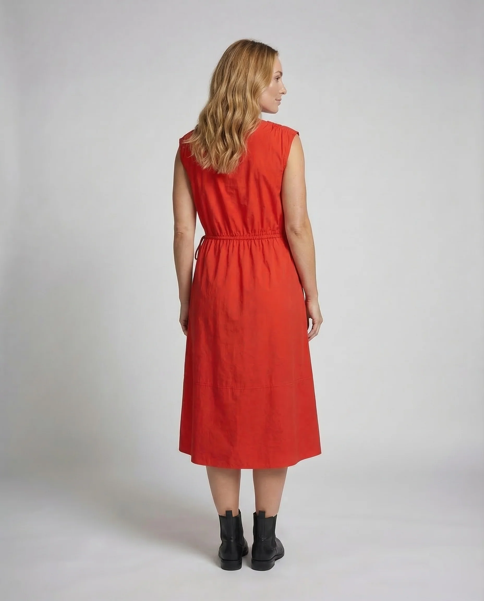 Damen Baumwollkleid Knie Tunnelzug - Image 4