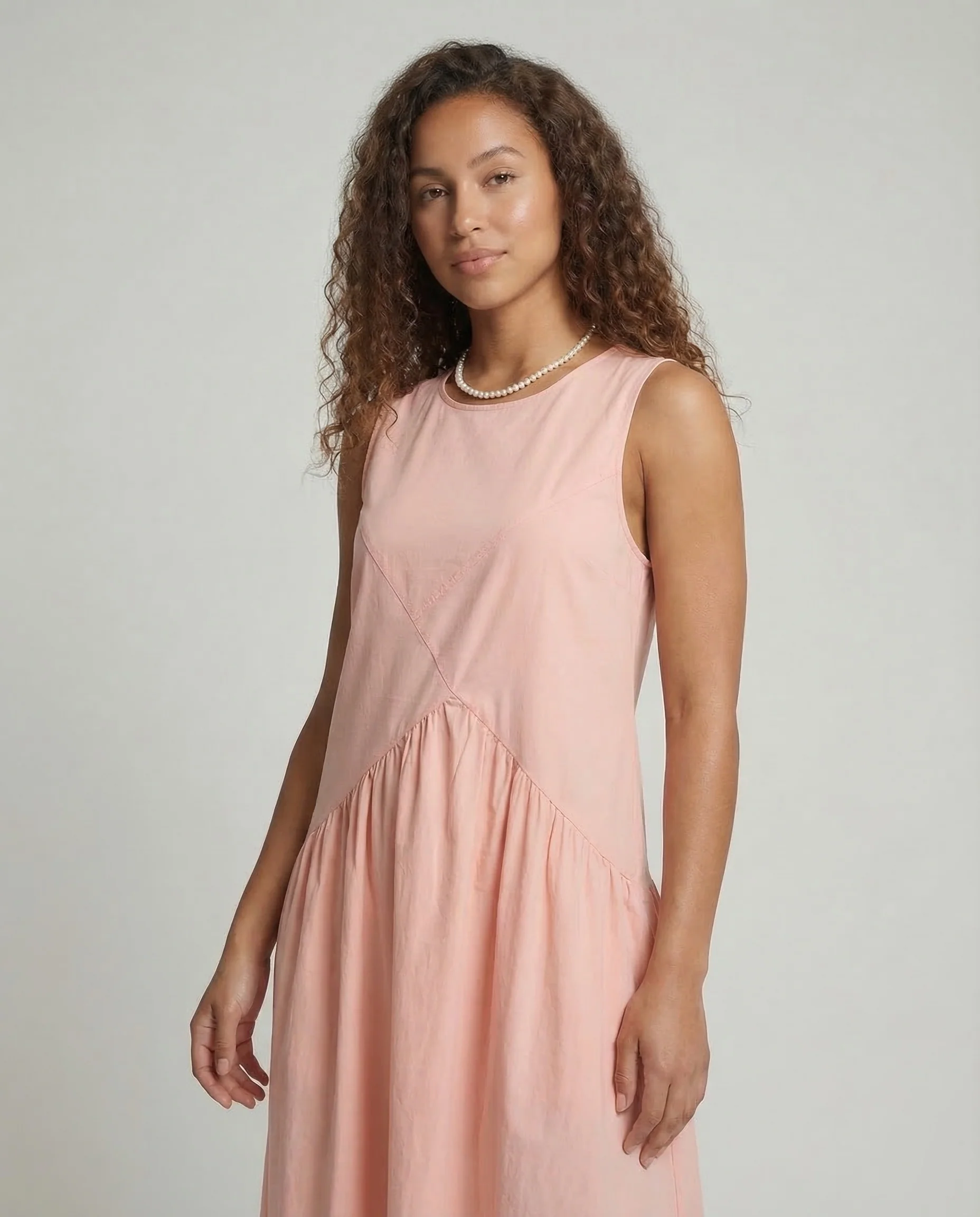 Damen Maxikleid Gerafft A Linie - Image 4