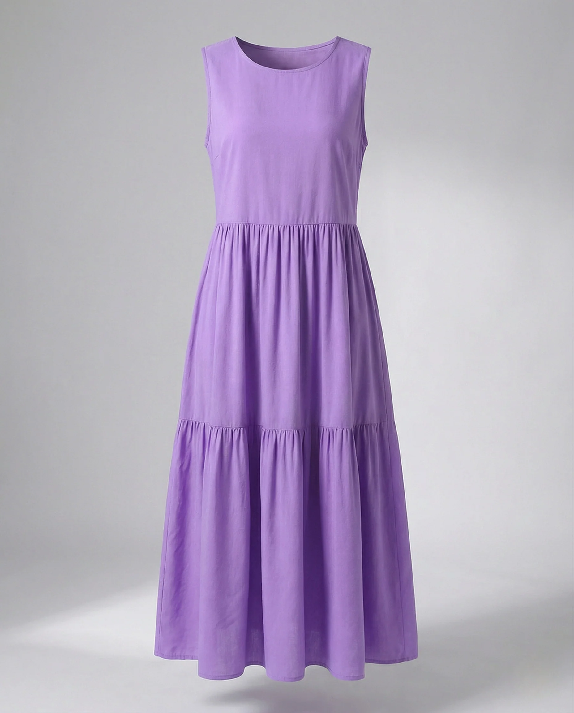 Damen Ärmelloses Maxi Stufenkleid mit Print - Image 11