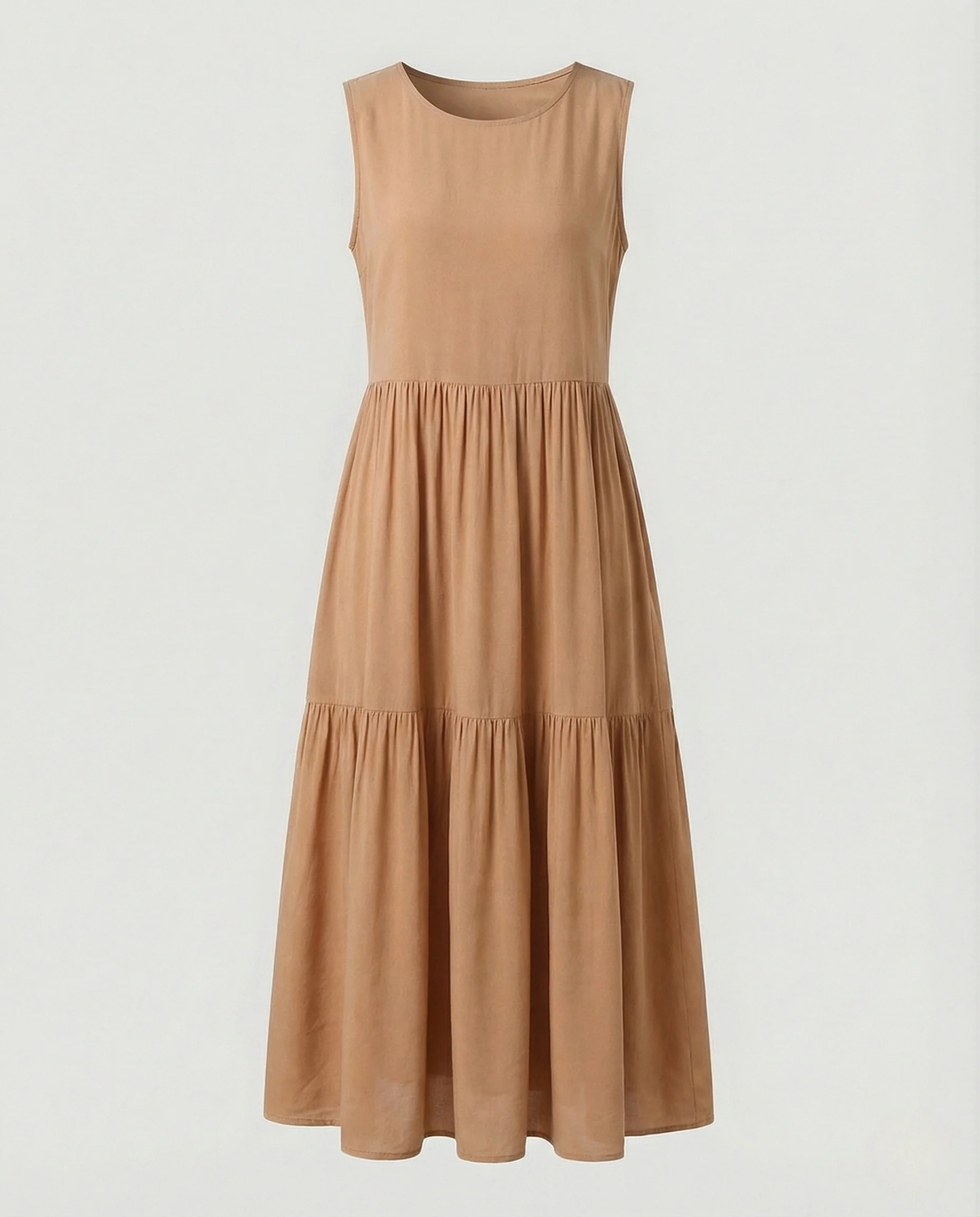 Damen Ärmelloses Maxi Stufenkleid mit Print - Image 13