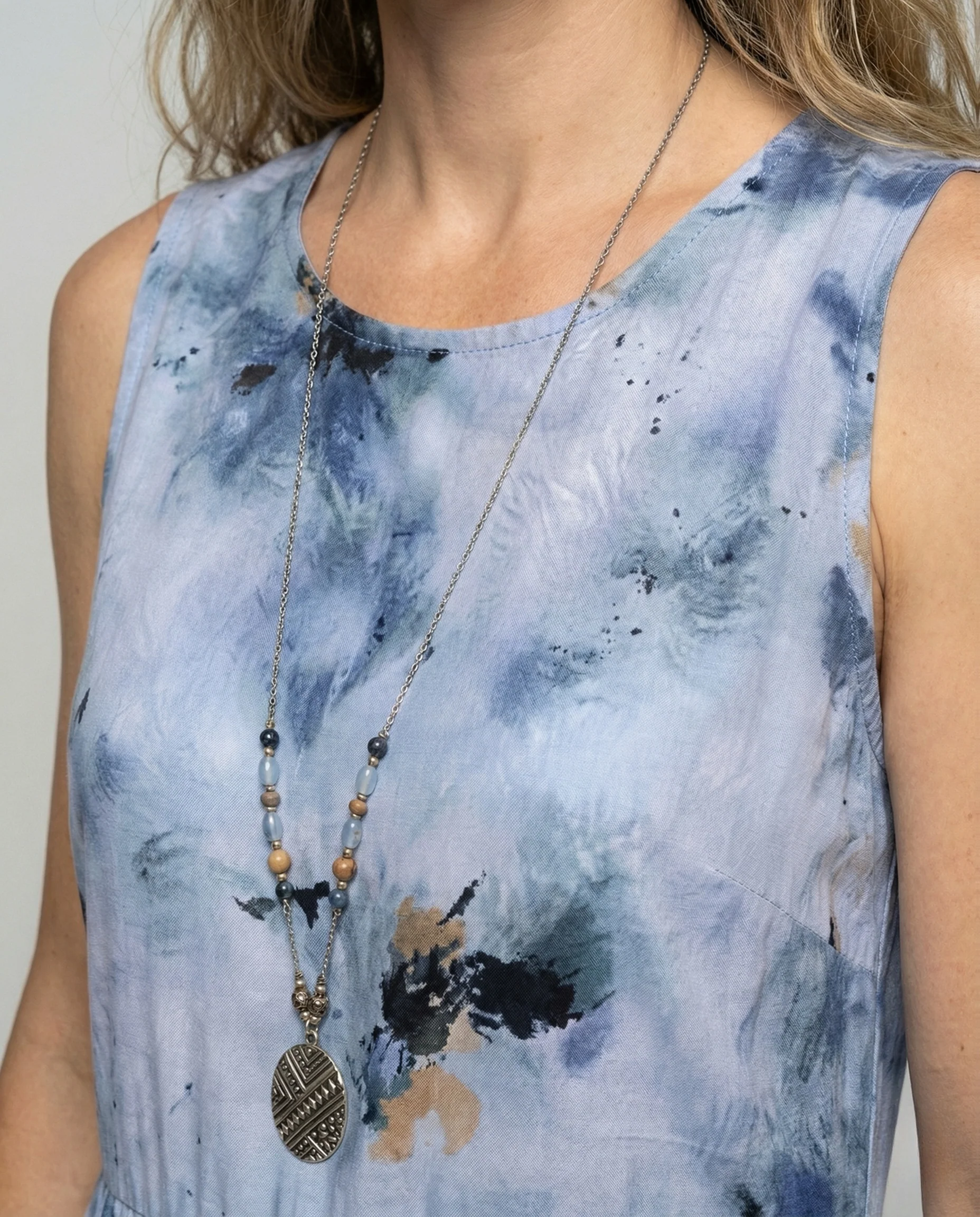 Damen Ärmelloses Maxi Stufenkleid mit Print - Image 4