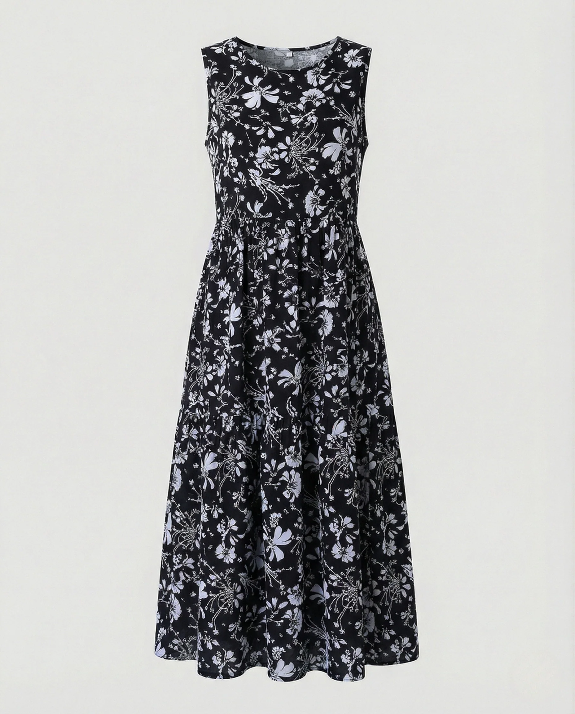 Damen Ärmelloses Maxi Stufenkleid mit Print - Image 7