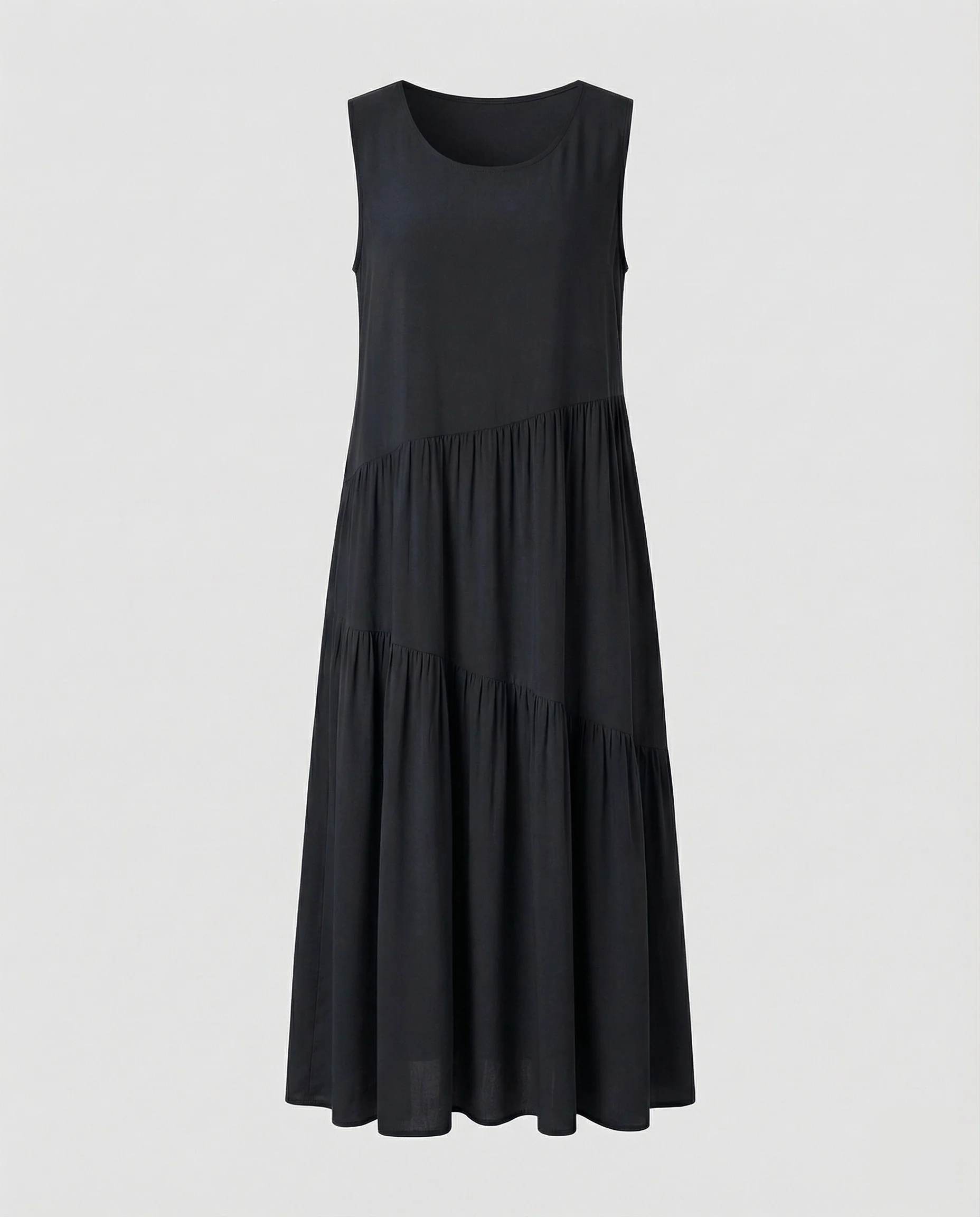 Maxikleid Ärmellos Mit Stufenrock A-Linie Damen - Image 10