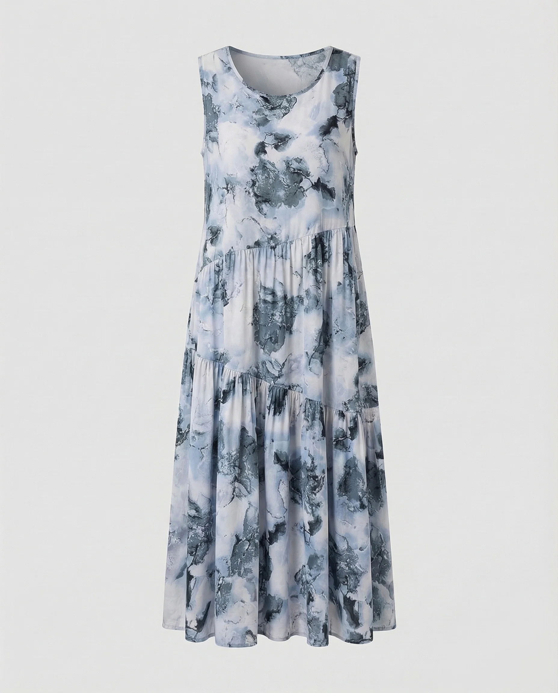 Maxikleid Ärmellos Mit Stufenrock A-Linie Damen - Image 12