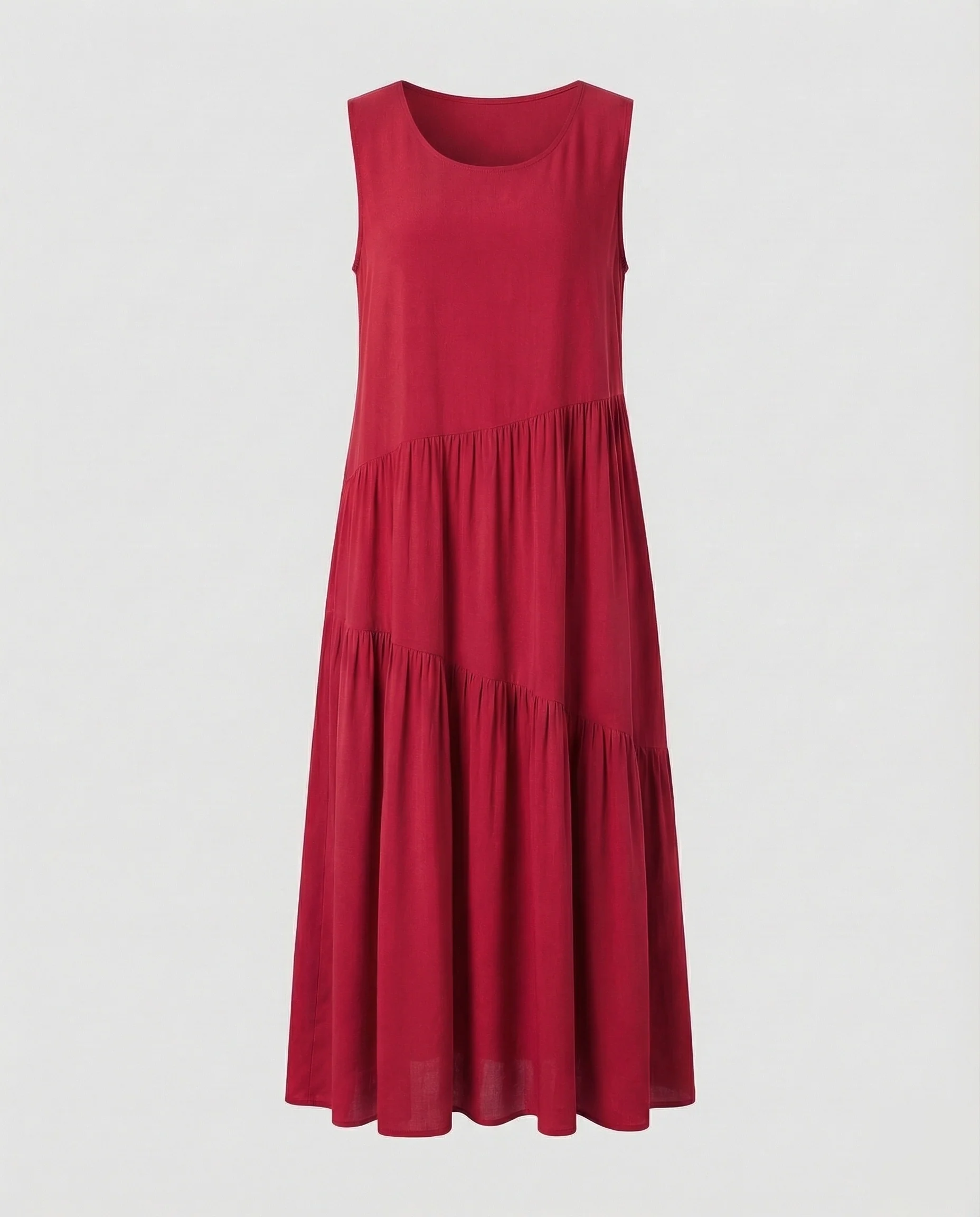 Maxikleid Ärmellos Mit Stufenrock A-Linie Damen - Image 15