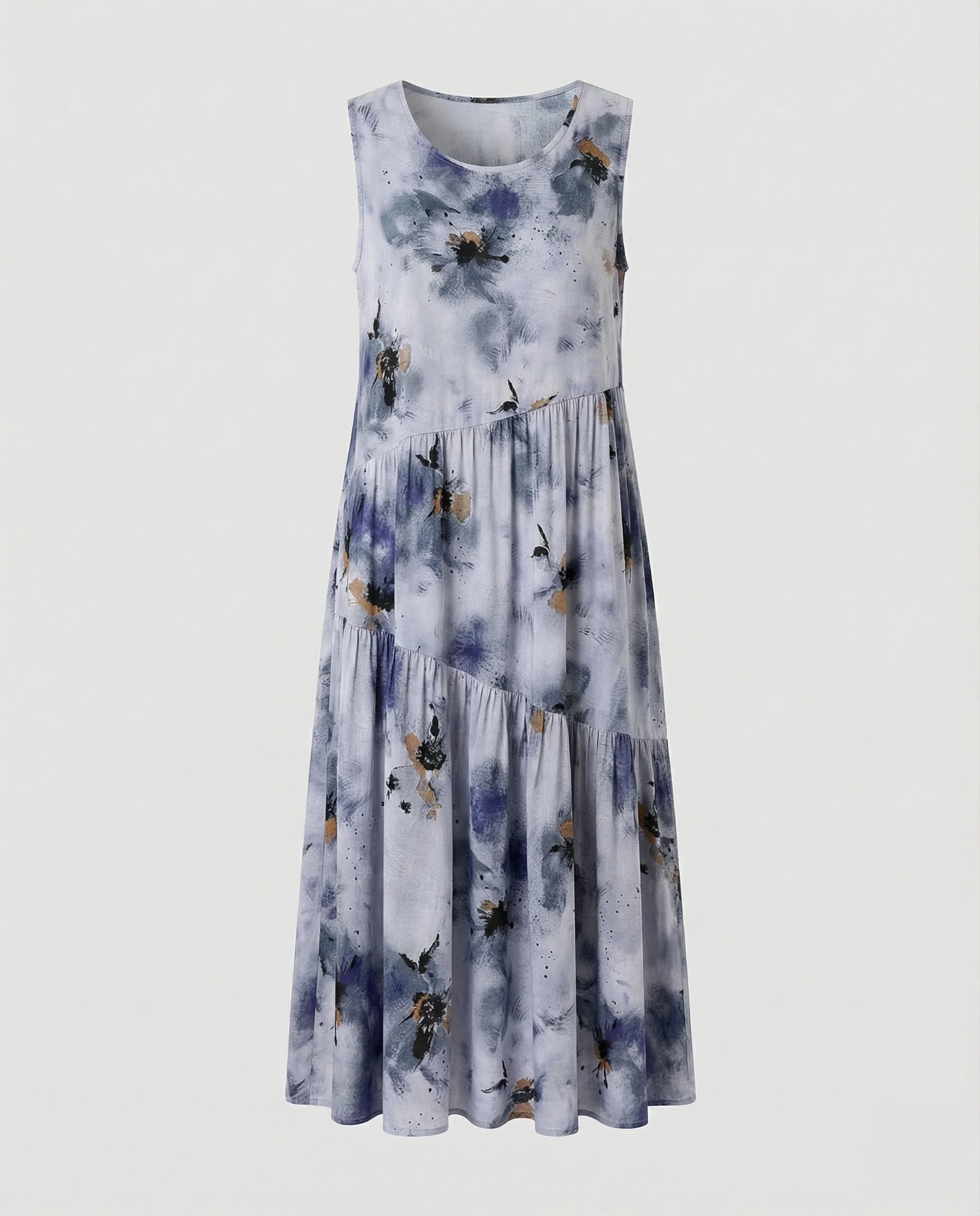 Maxikleid Ärmellos Mit Stufenrock A-Linie Damen - Image 16