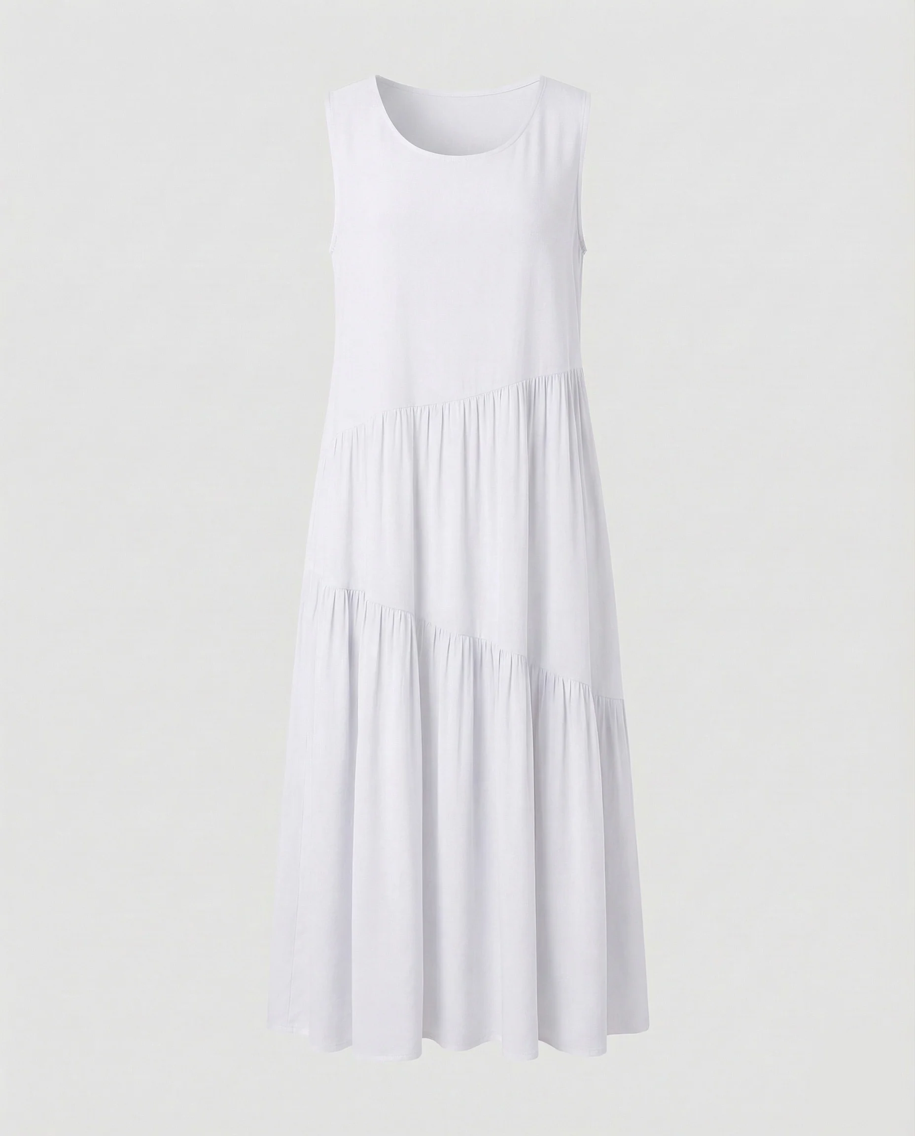 Maxikleid Ärmellos Mit Stufenrock A-Linie Damen - Image 8