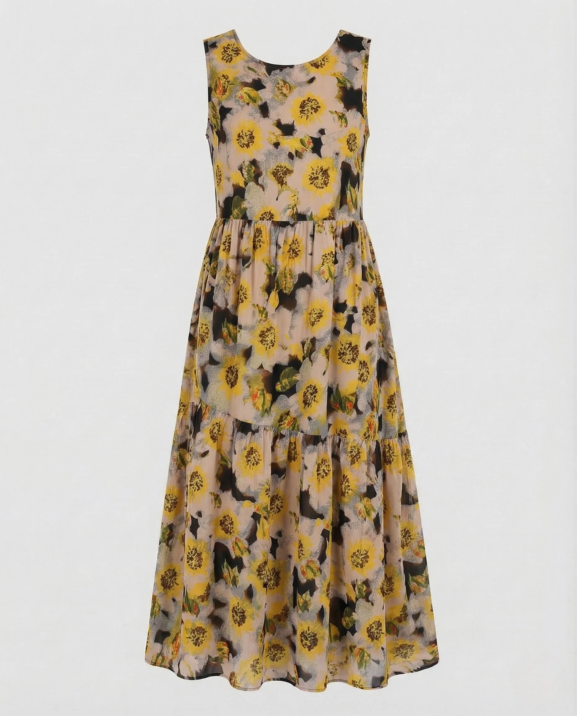 Damen Maxikleid Stufenrock Print - Image 6