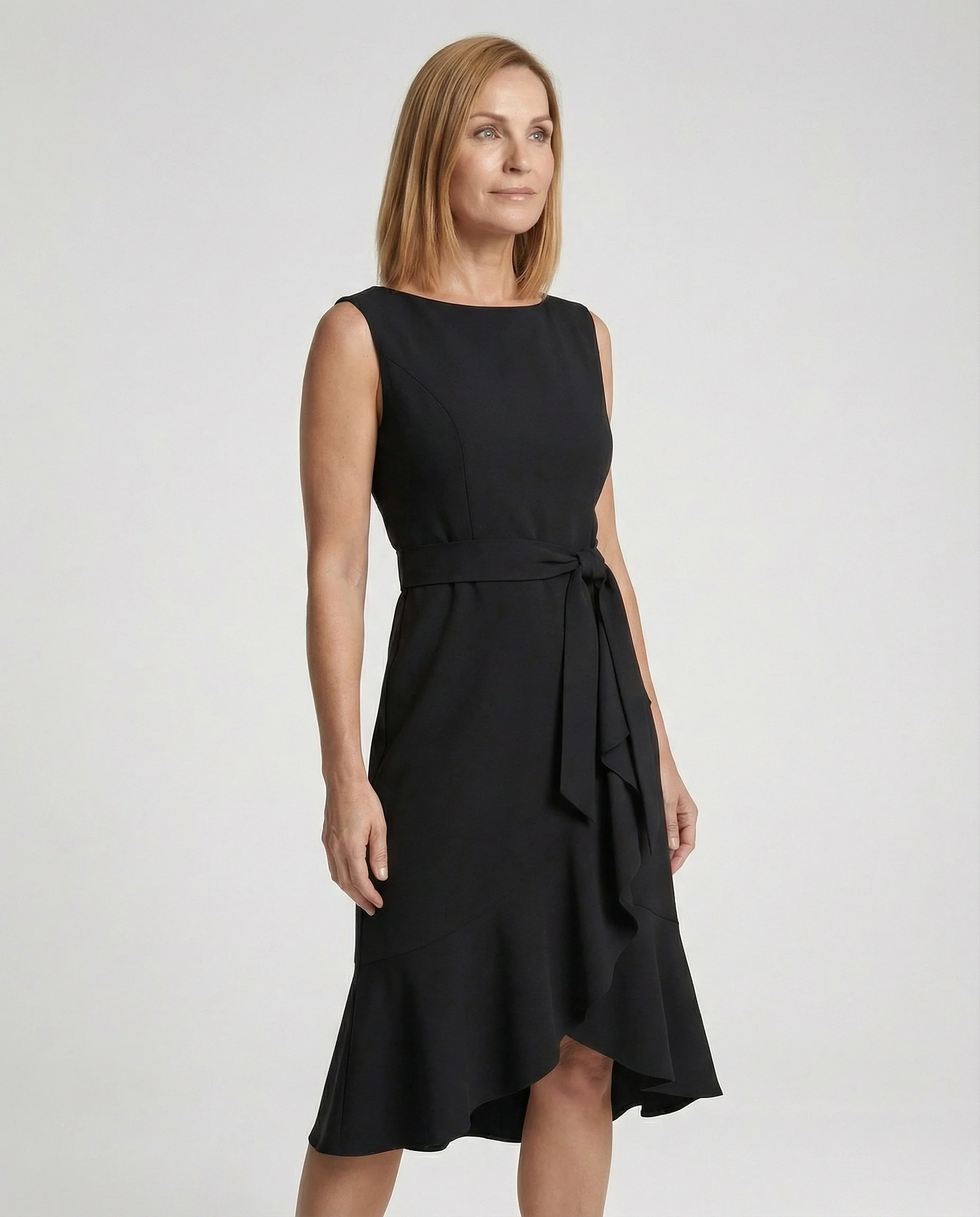 Midikleid Damen ärmellos mit Volant - Image 2