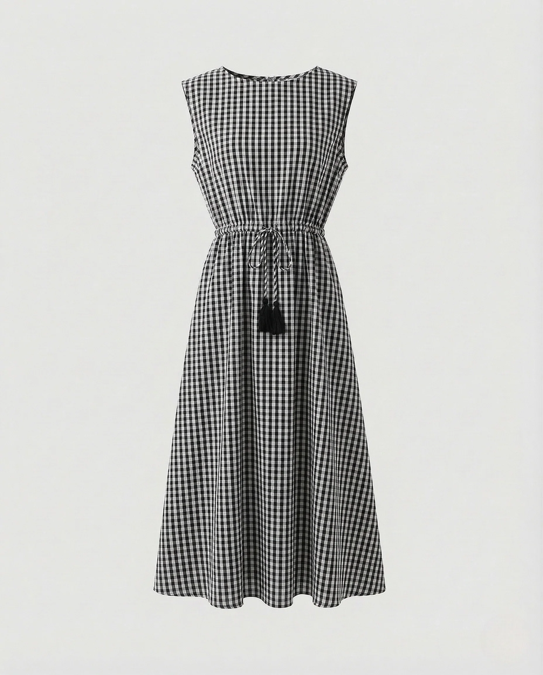 Damen Baumwollkleid Midi Elastik - Image 10