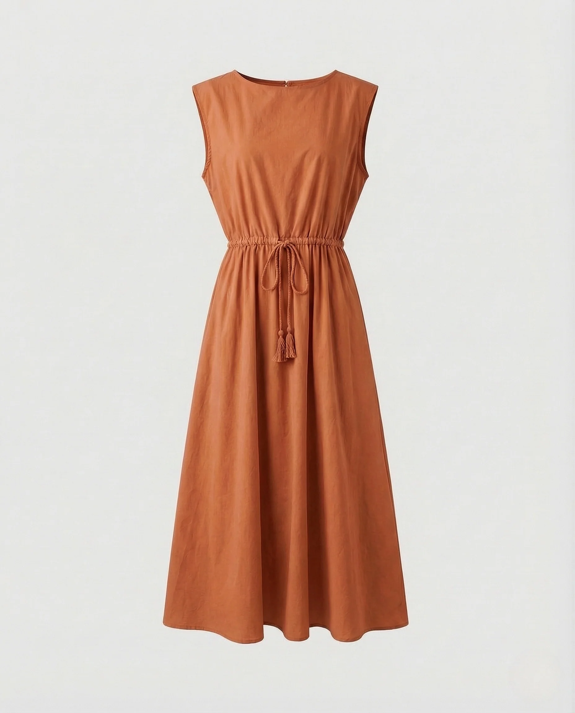 Damen Baumwollkleid Midi Elastik - Image 11