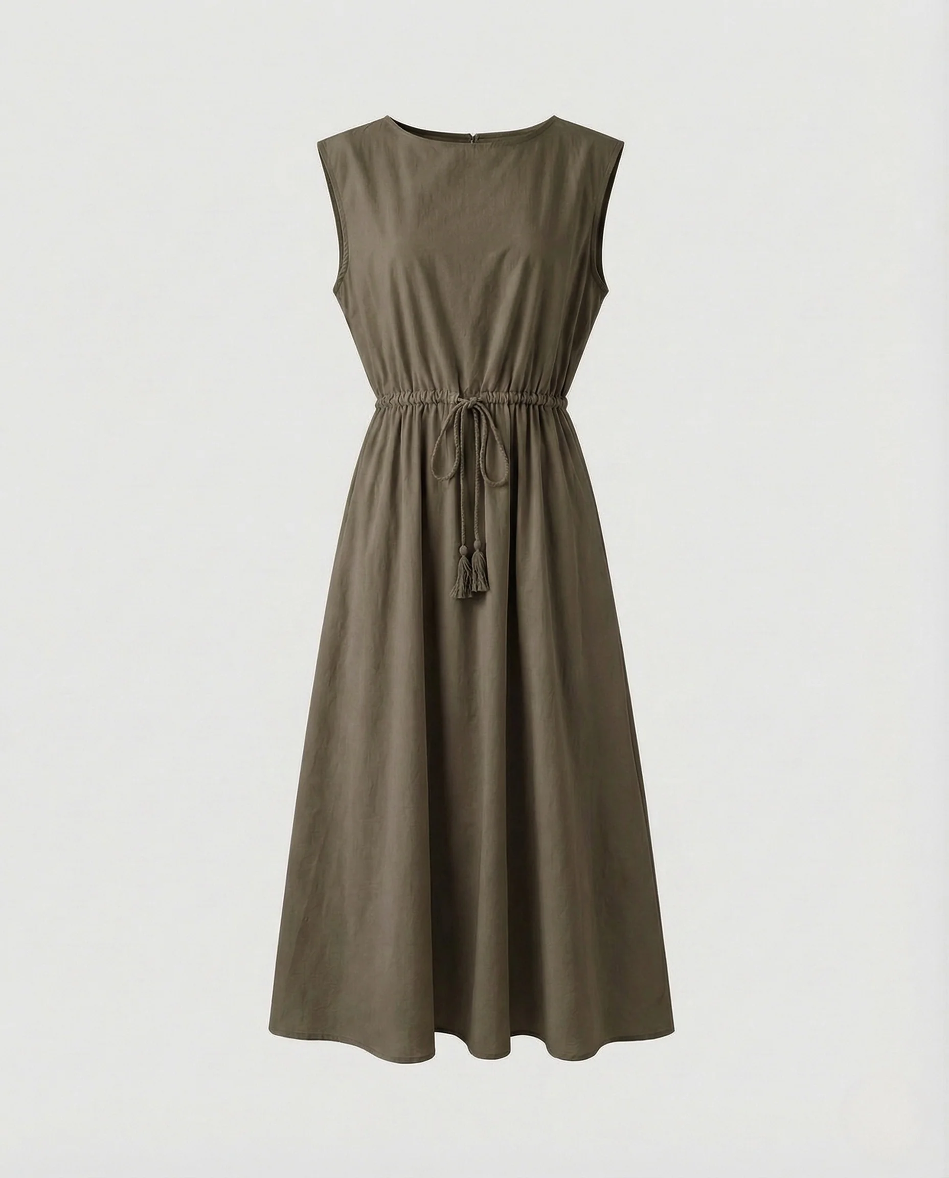 Damen Baumwollkleid Midi Elastik - Image 12
