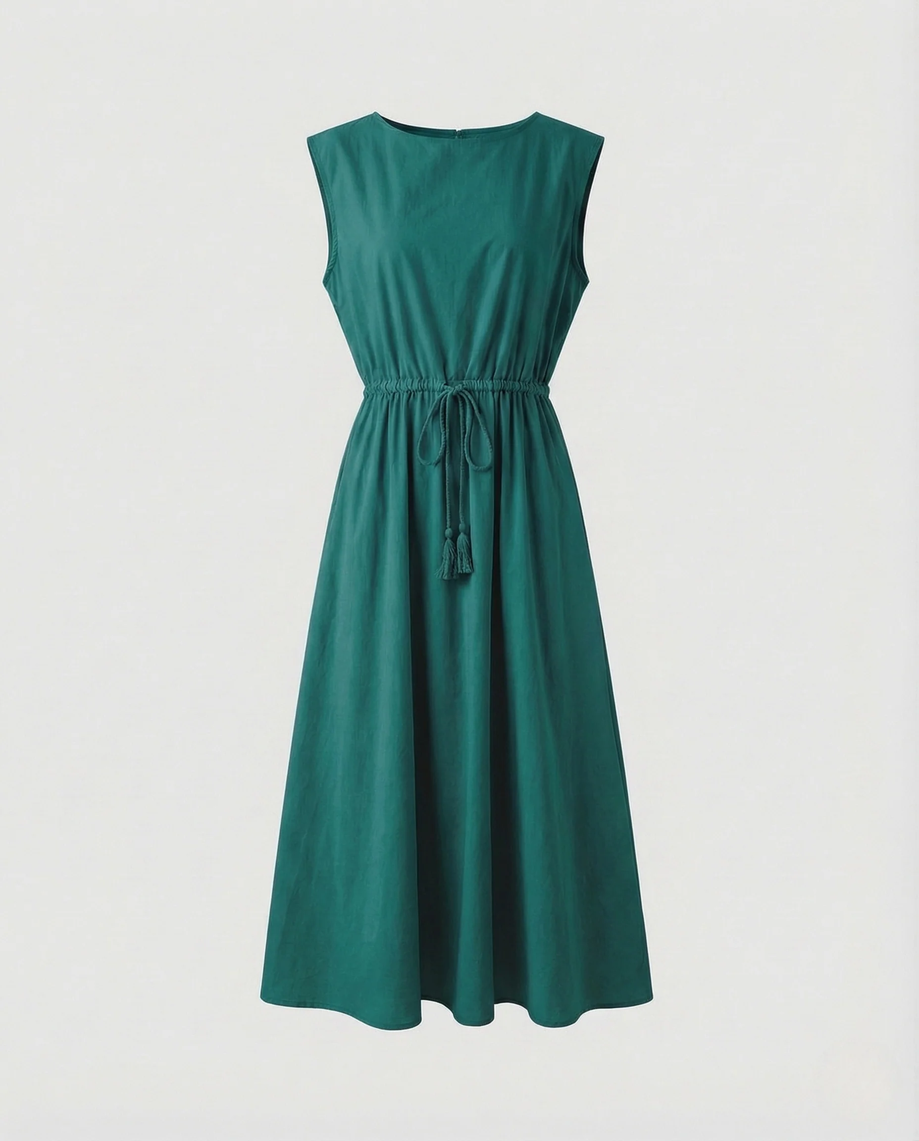 Damen Baumwollkleid Midi Elastik - Image 6