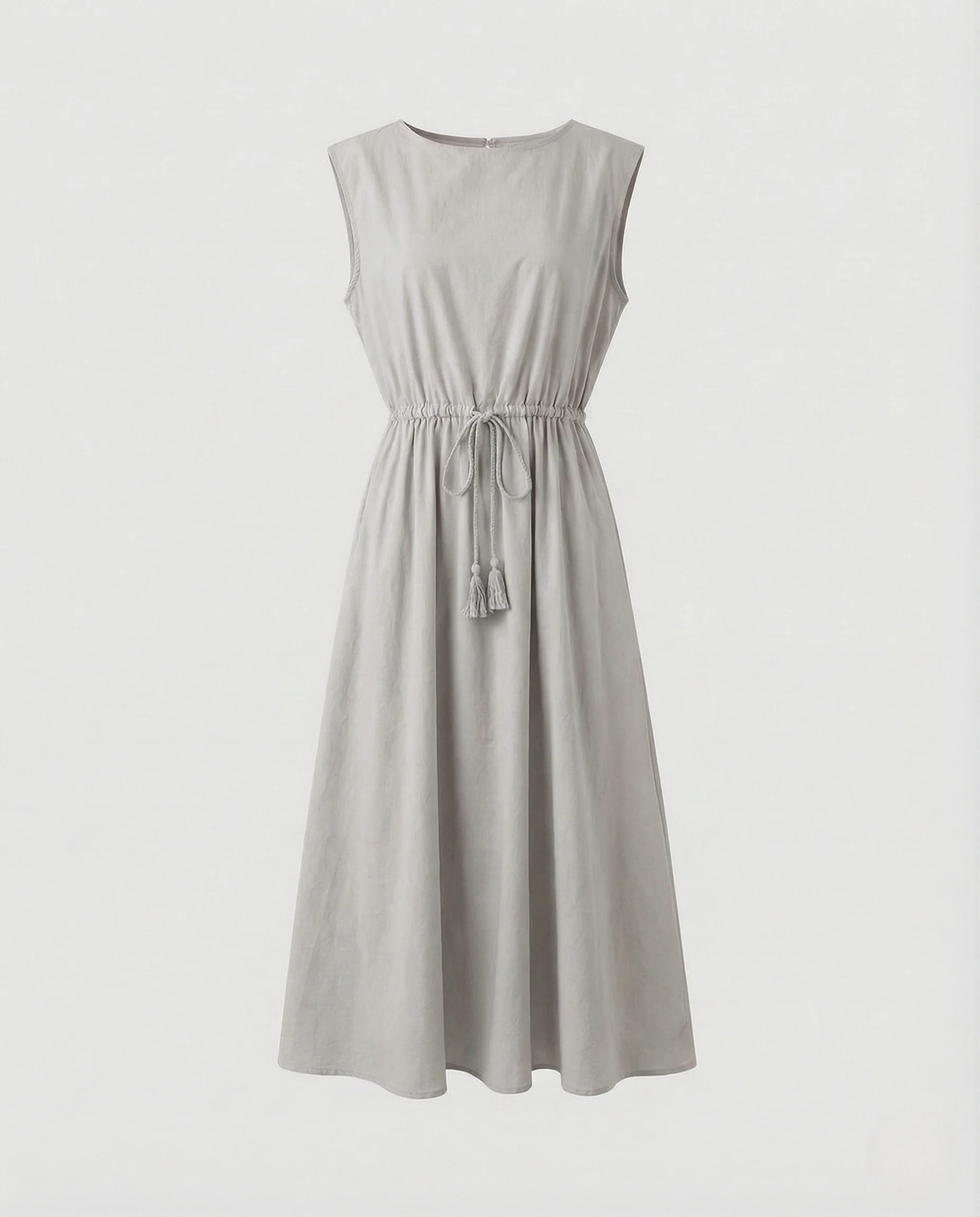 Damen Baumwollkleid Midi Elastik - Image 9