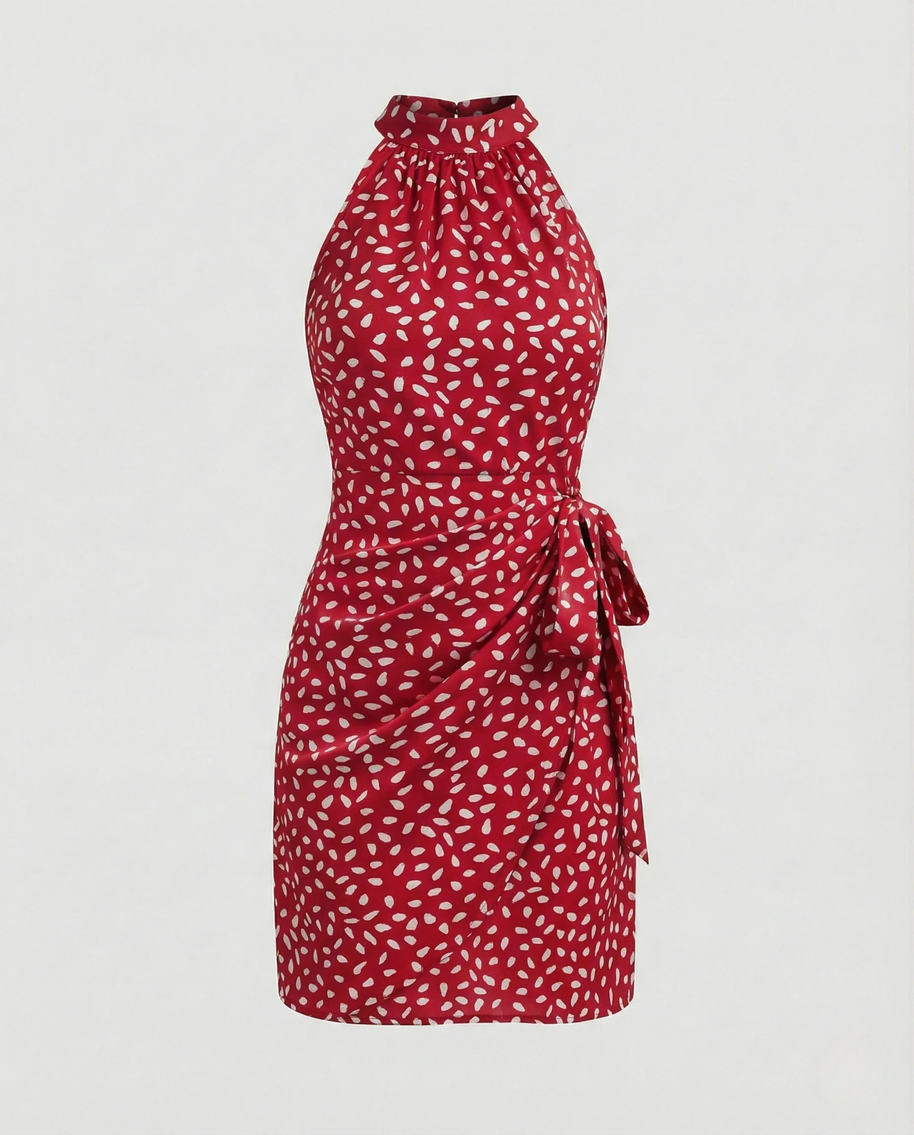 Halter Minikleid Ärmellos Mit Wickeloptik - Image 10