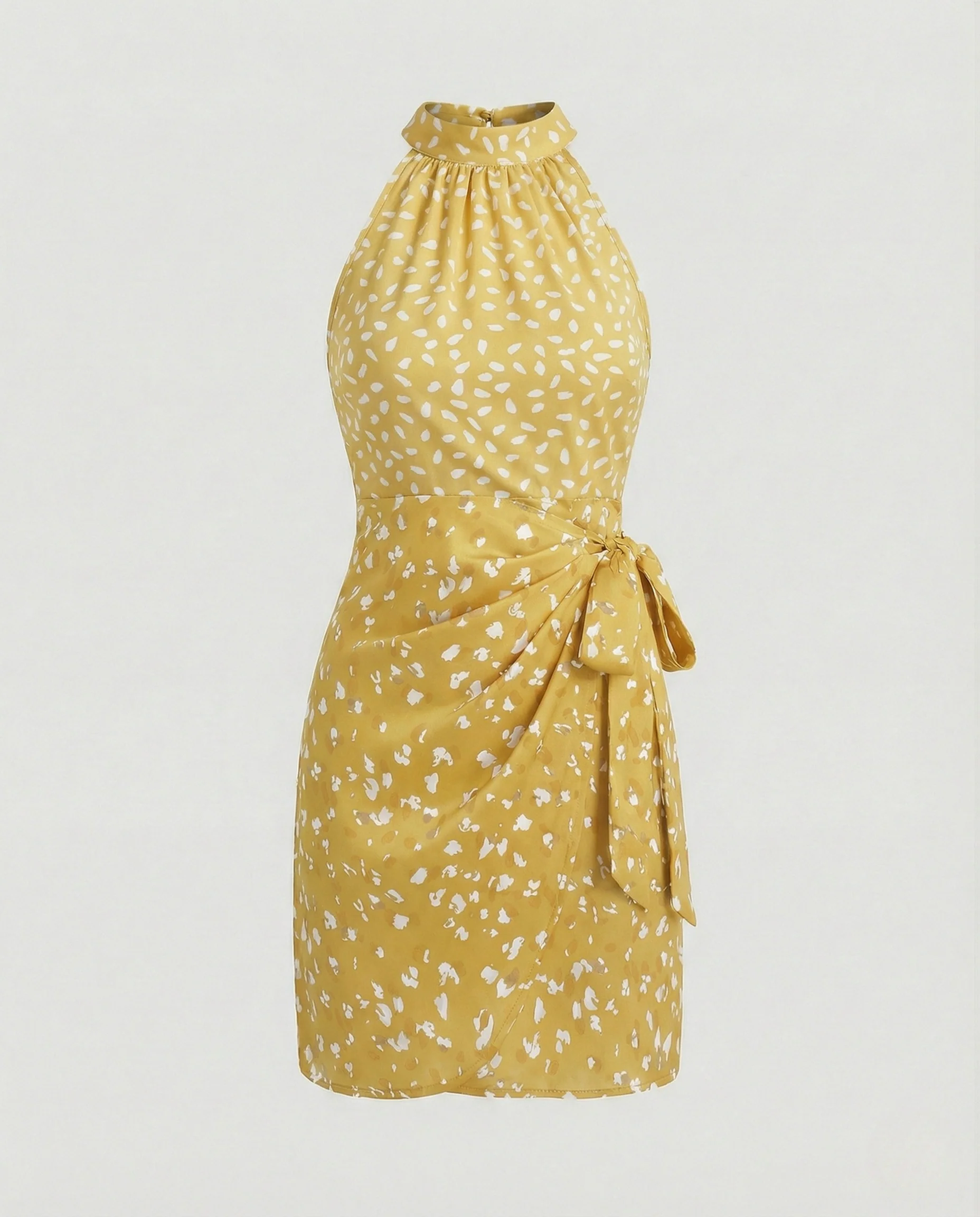 Halter Minikleid Ärmellos Mit Wickeloptik - Image 12