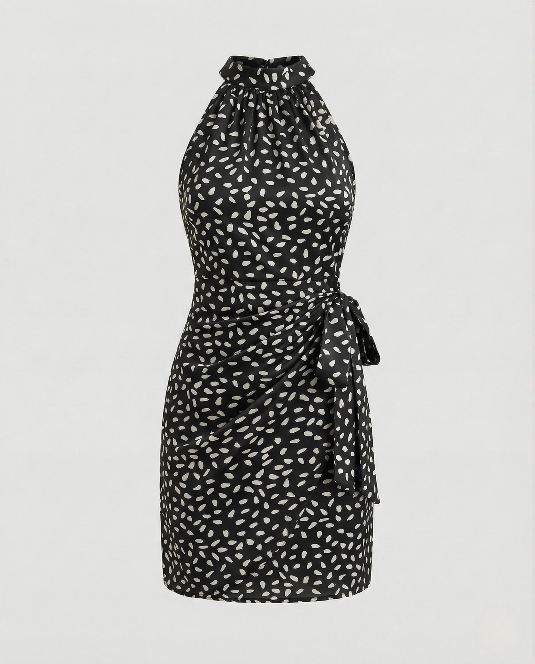 Halter Minikleid Ärmellos Mit Wickeloptik - Image 13