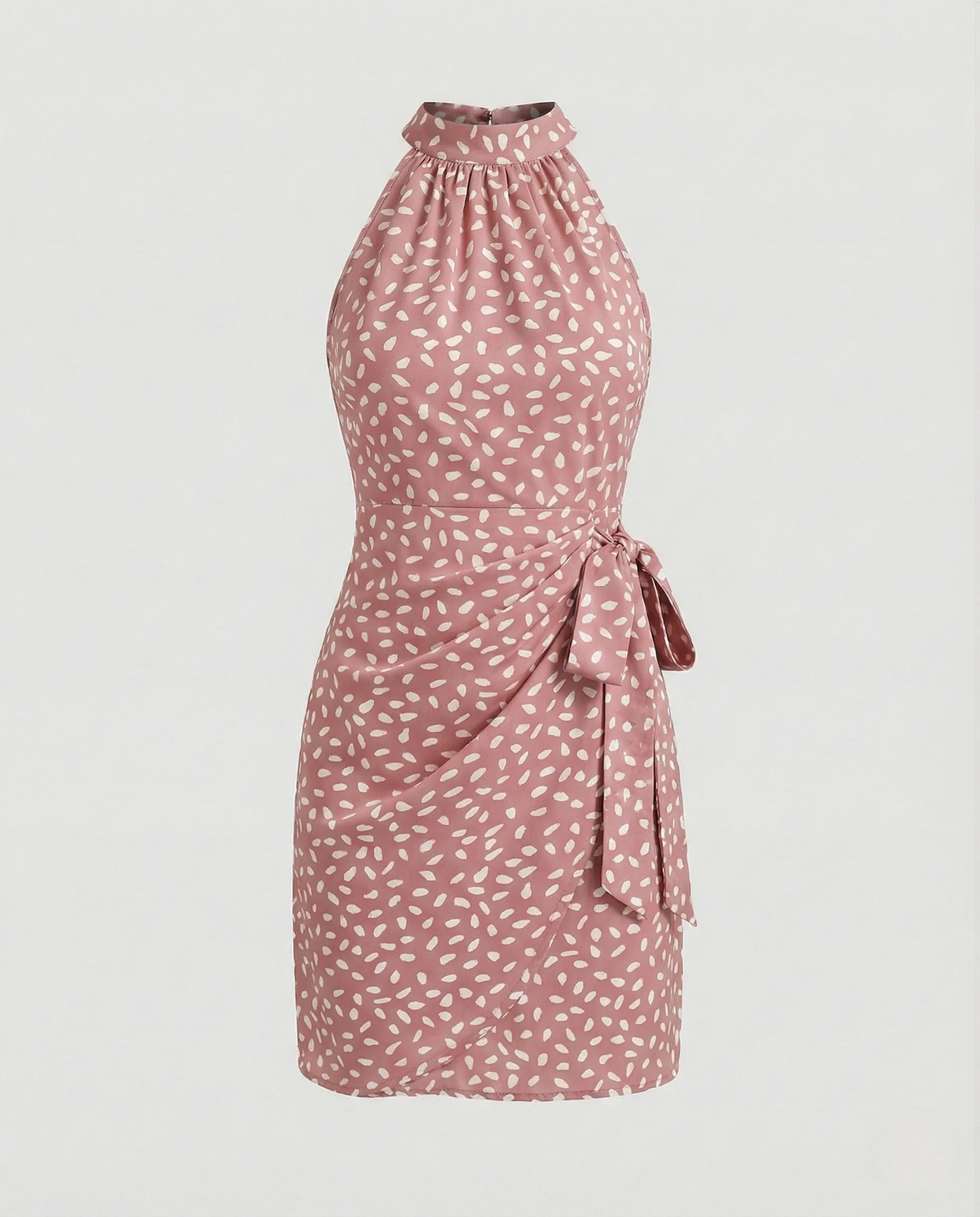 Halter Minikleid Ärmellos Mit Wickeloptik - Image 17