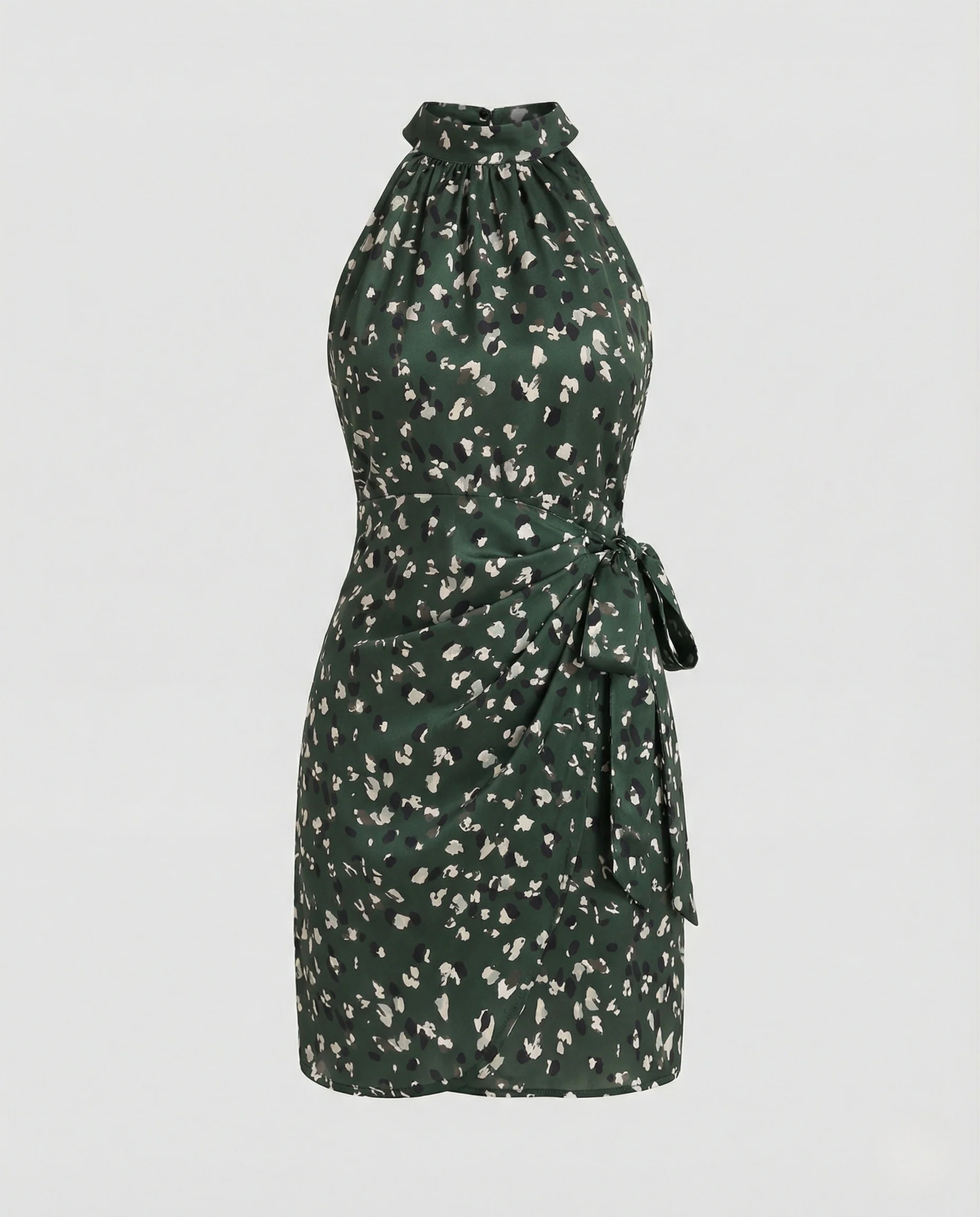 Halter Minikleid Ärmellos Mit Wickeloptik - Image 6