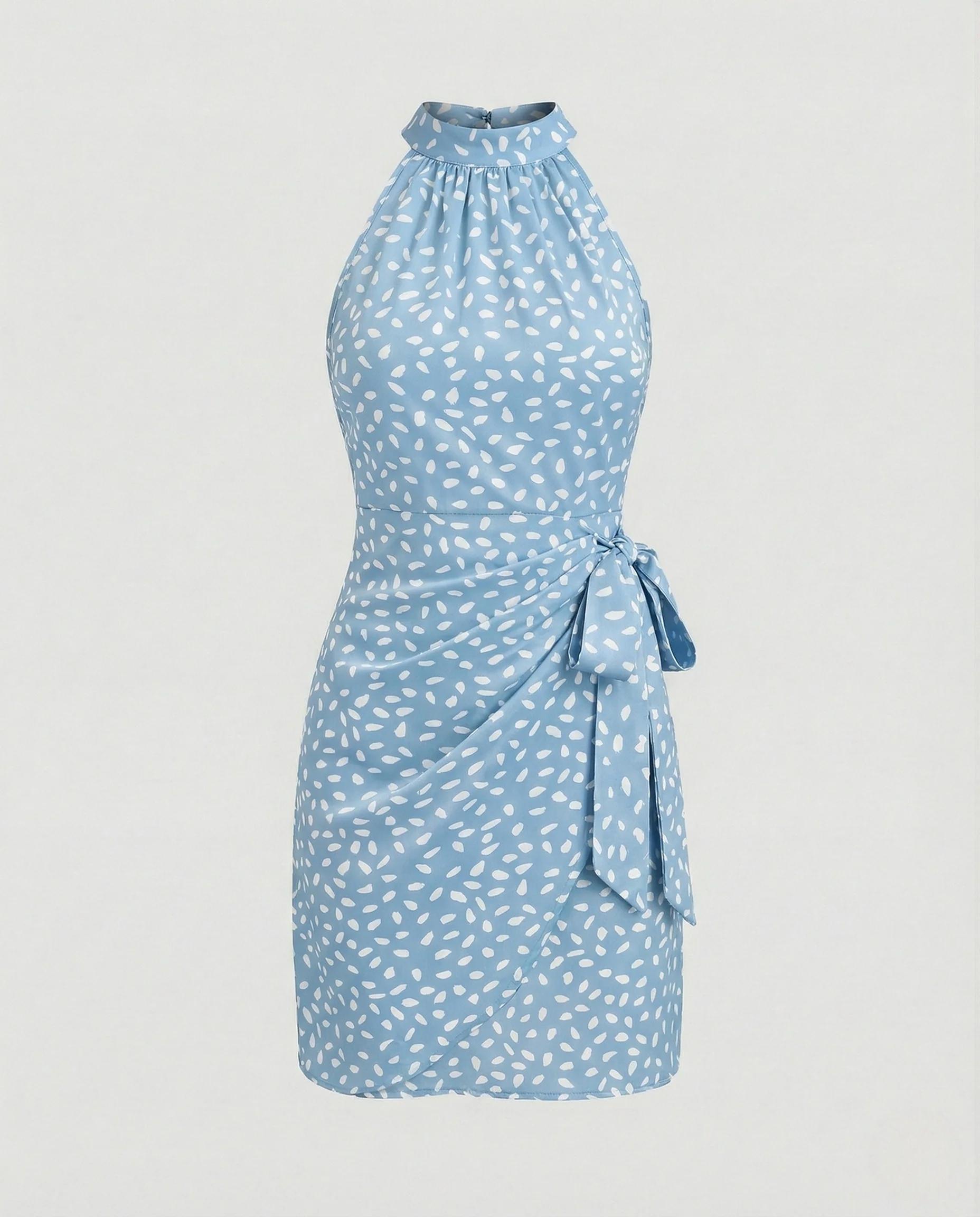 Halter Minikleid Ärmellos Mit Wickeloptik - Image 7