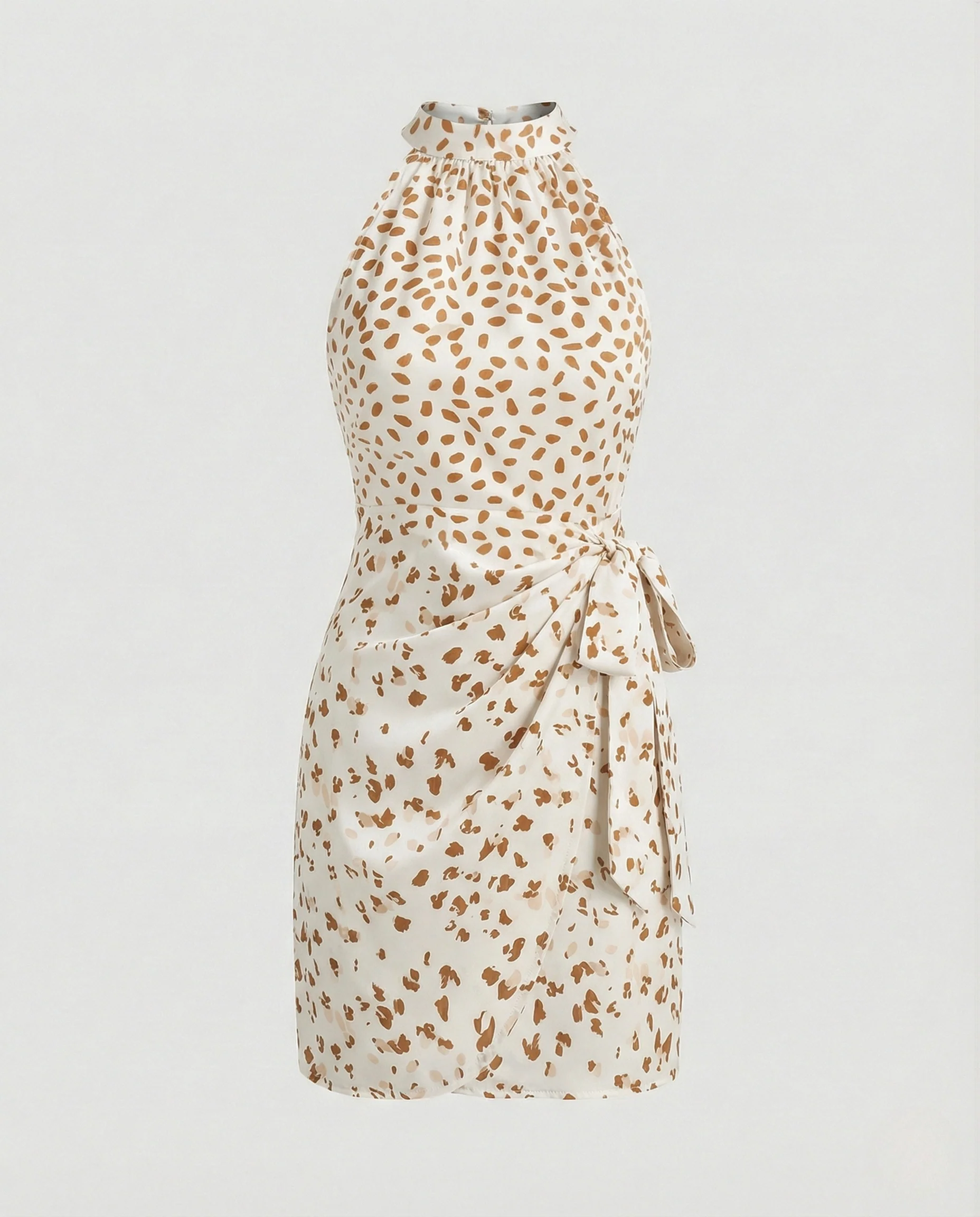Halter Minikleid Ärmellos Mit Wickeloptik - Image 9