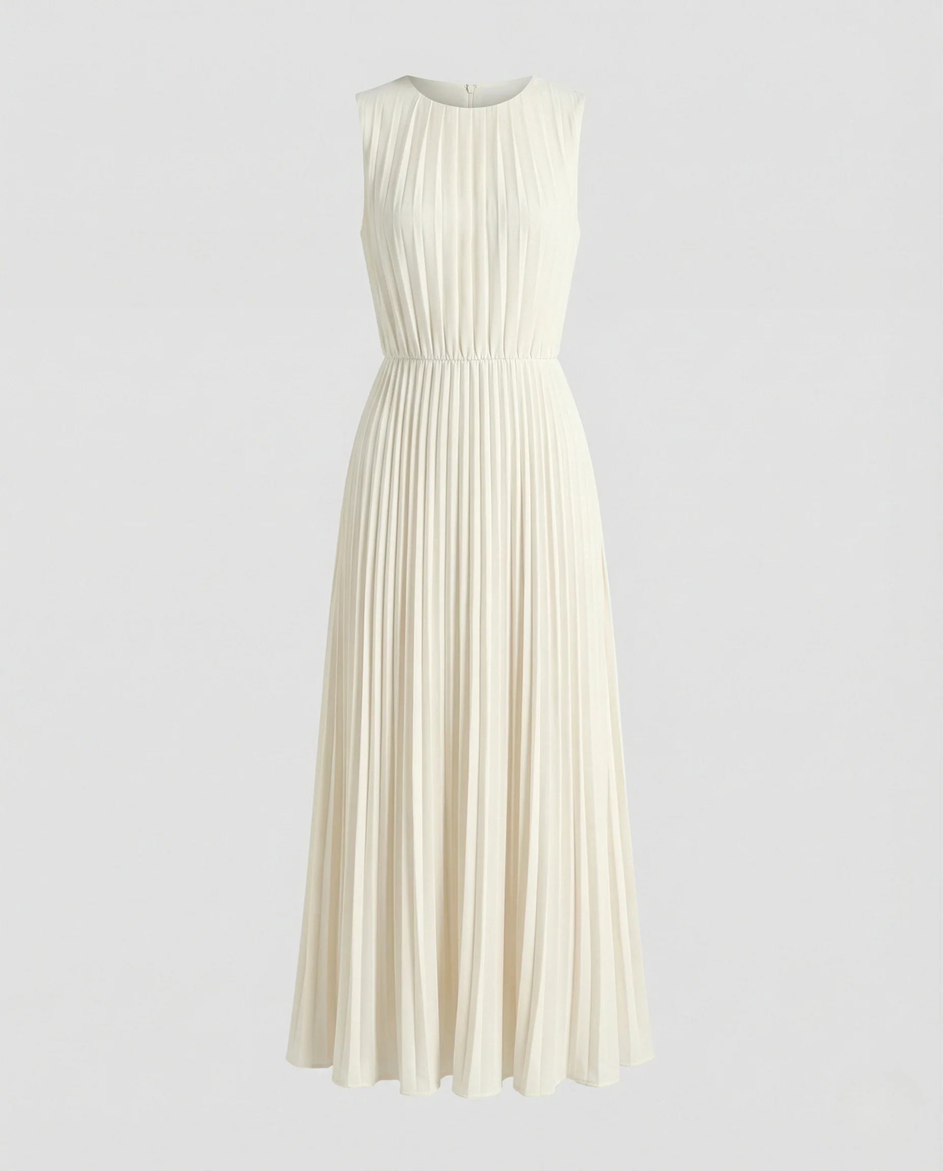 Damen Plissee Maxikleid mit Taillenbund - Image 3