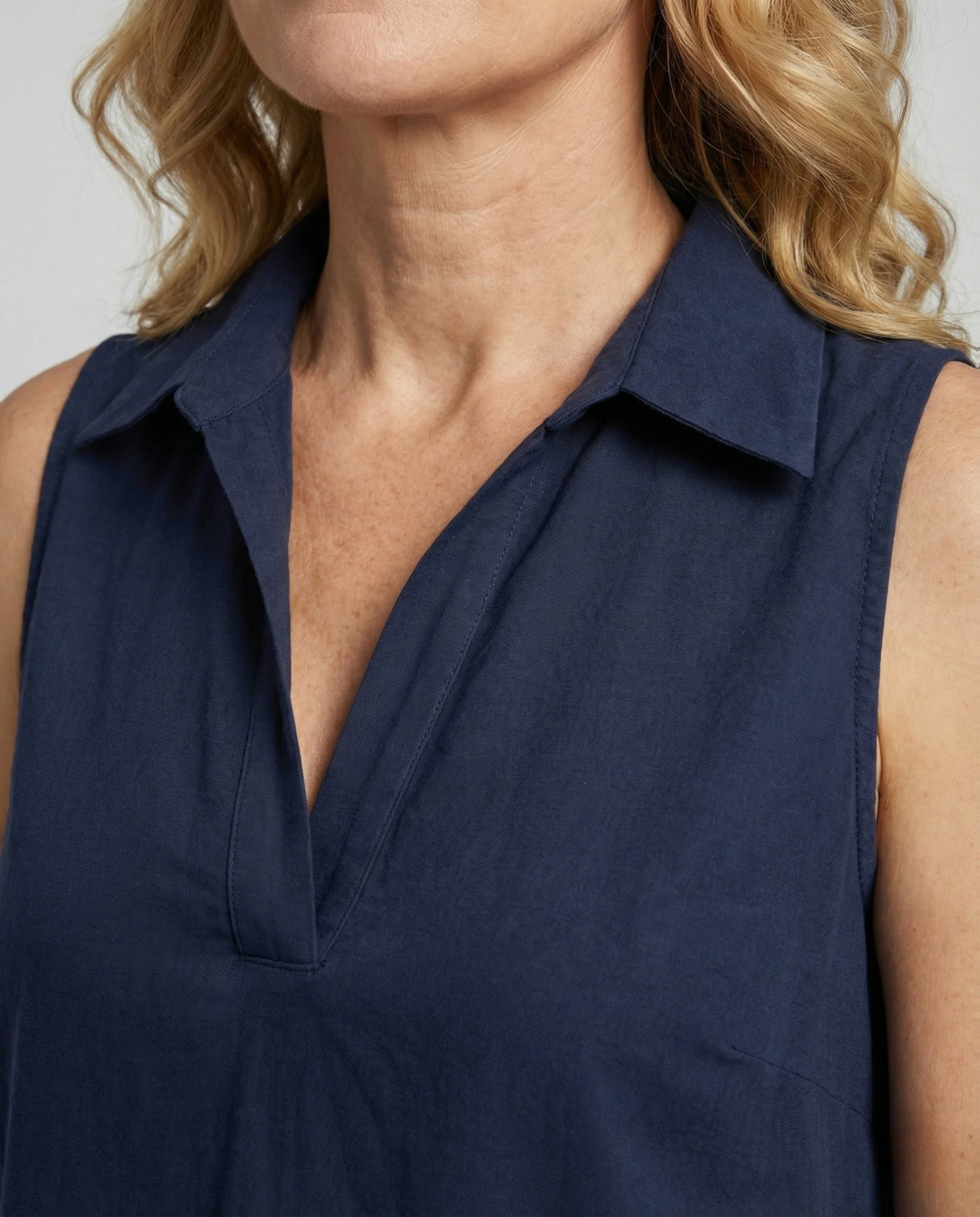 Damen Maxikleid Sommer Strick mit Polokragen - Image 3