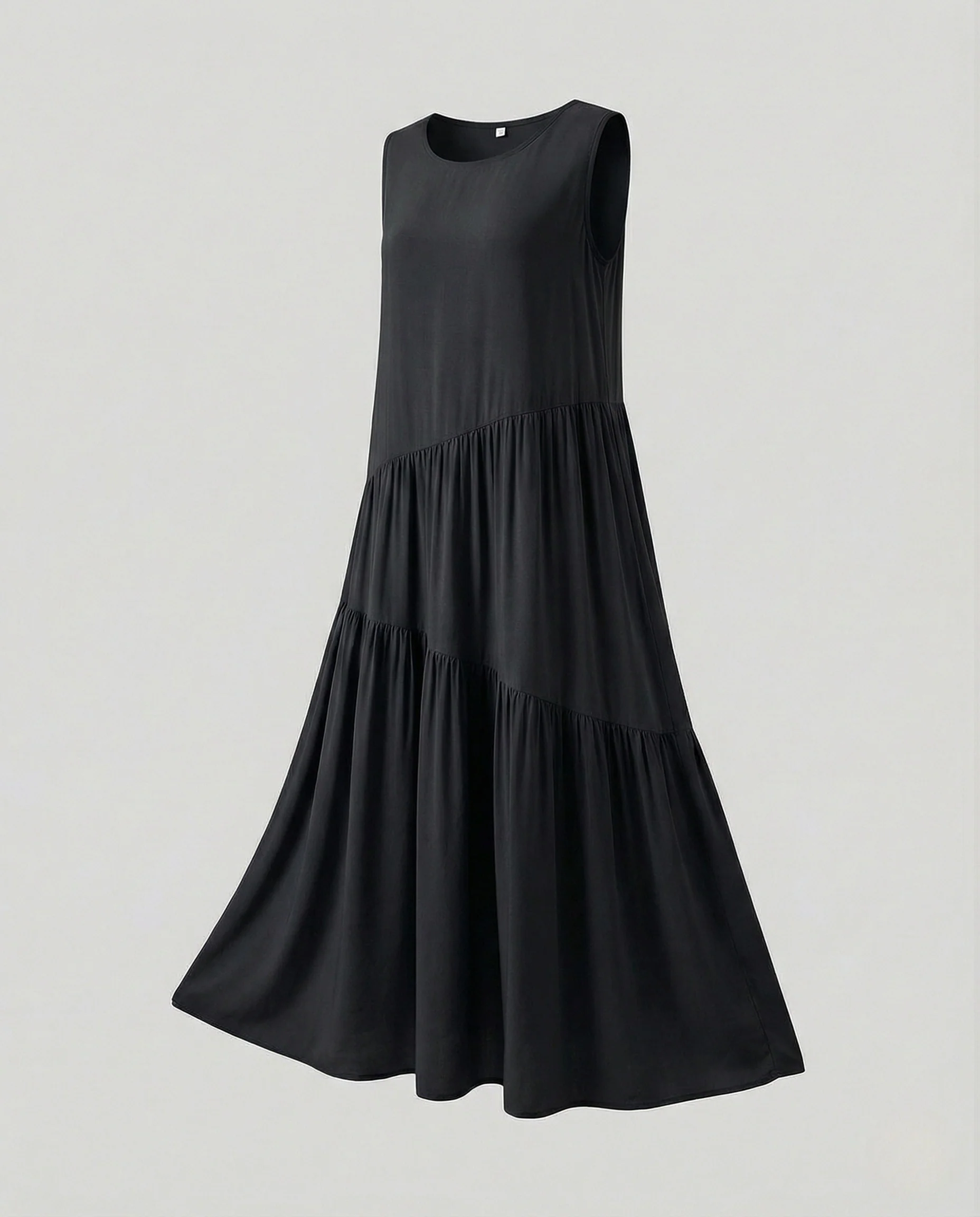 Damen Ärmelloses Stufen Maxikleid mit Viskose - Image 10