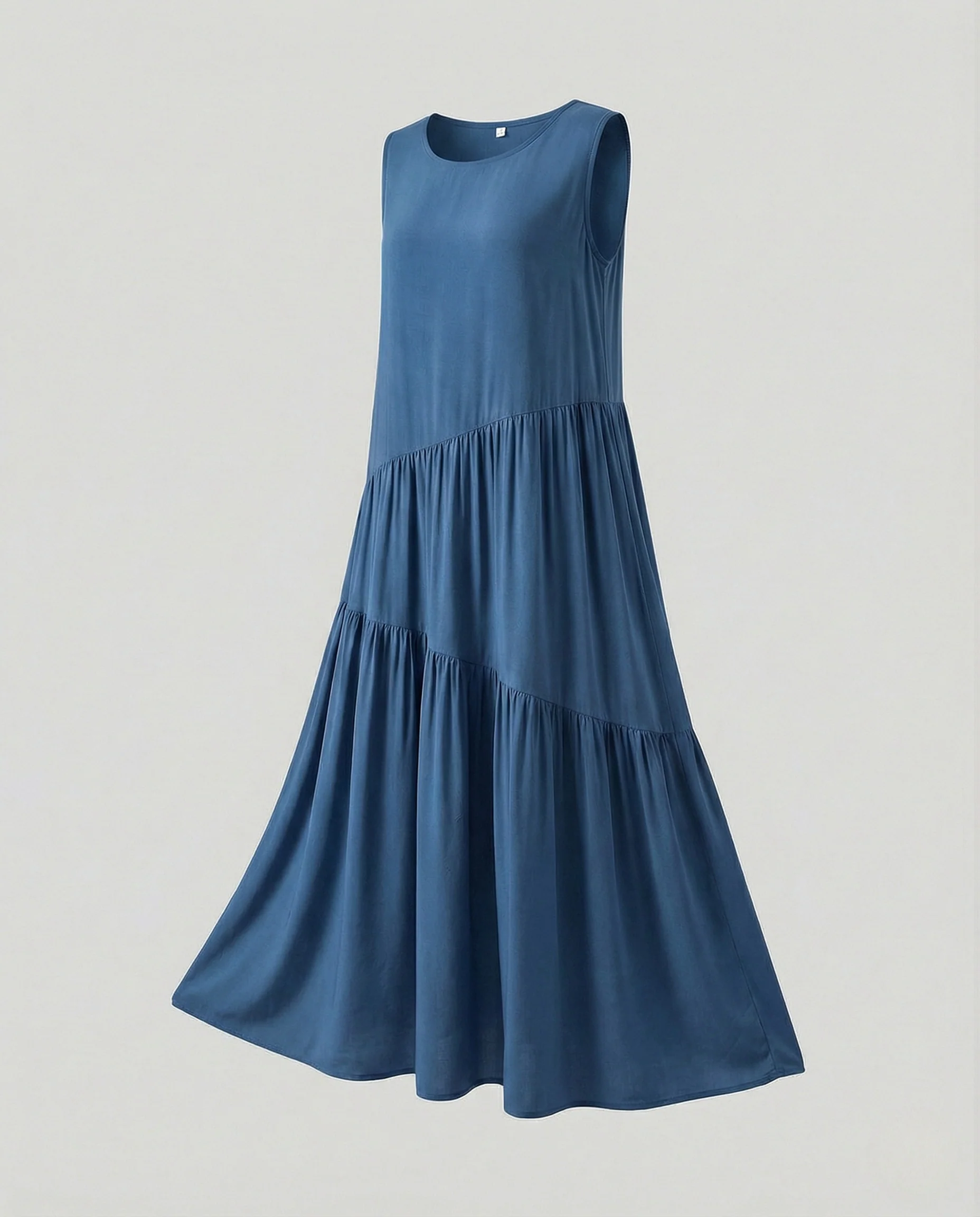 Damen Ärmelloses Stufen Maxikleid mit Viskose - Image 11