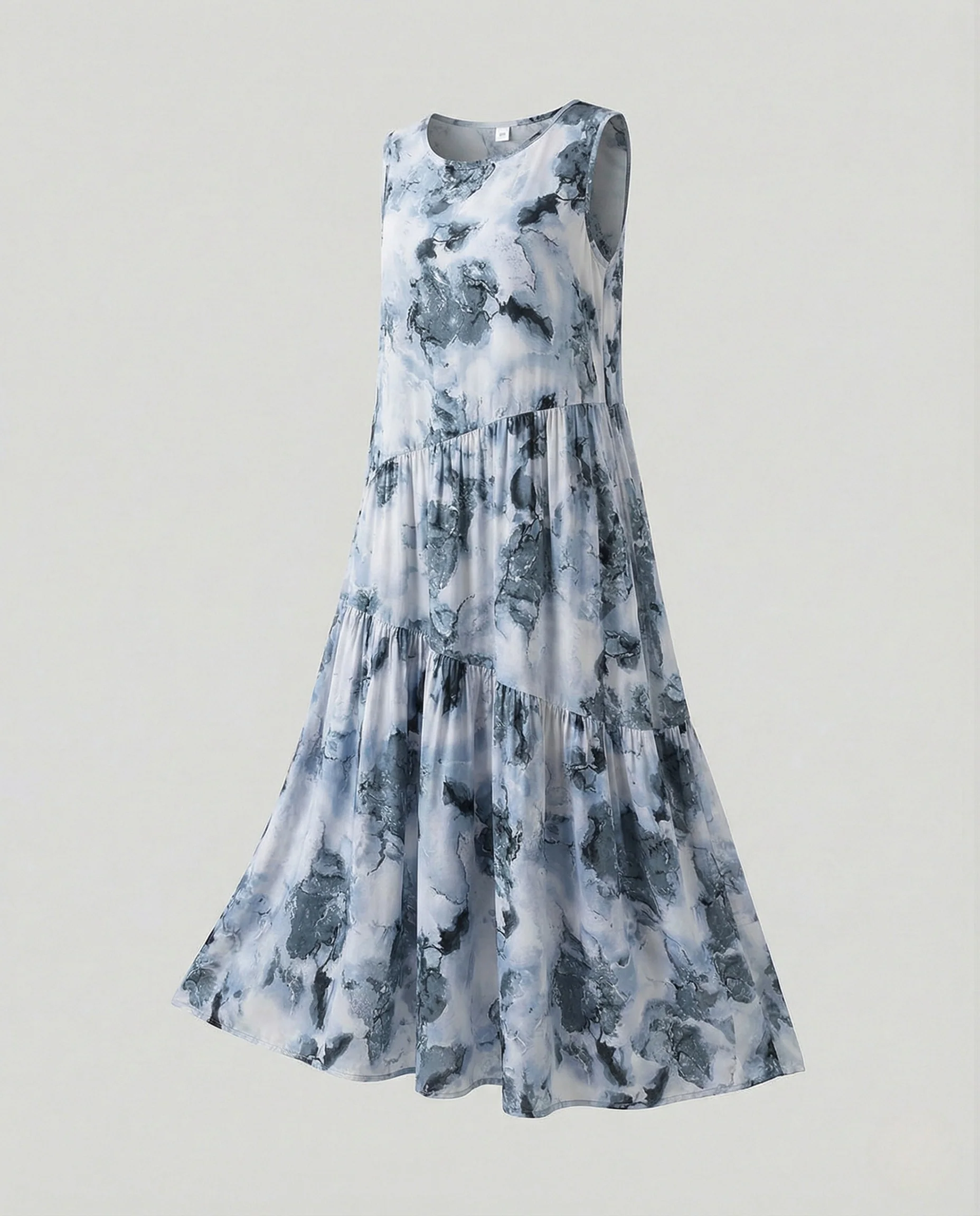 Damen Ärmelloses Stufen Maxikleid mit Viskose - Image 12