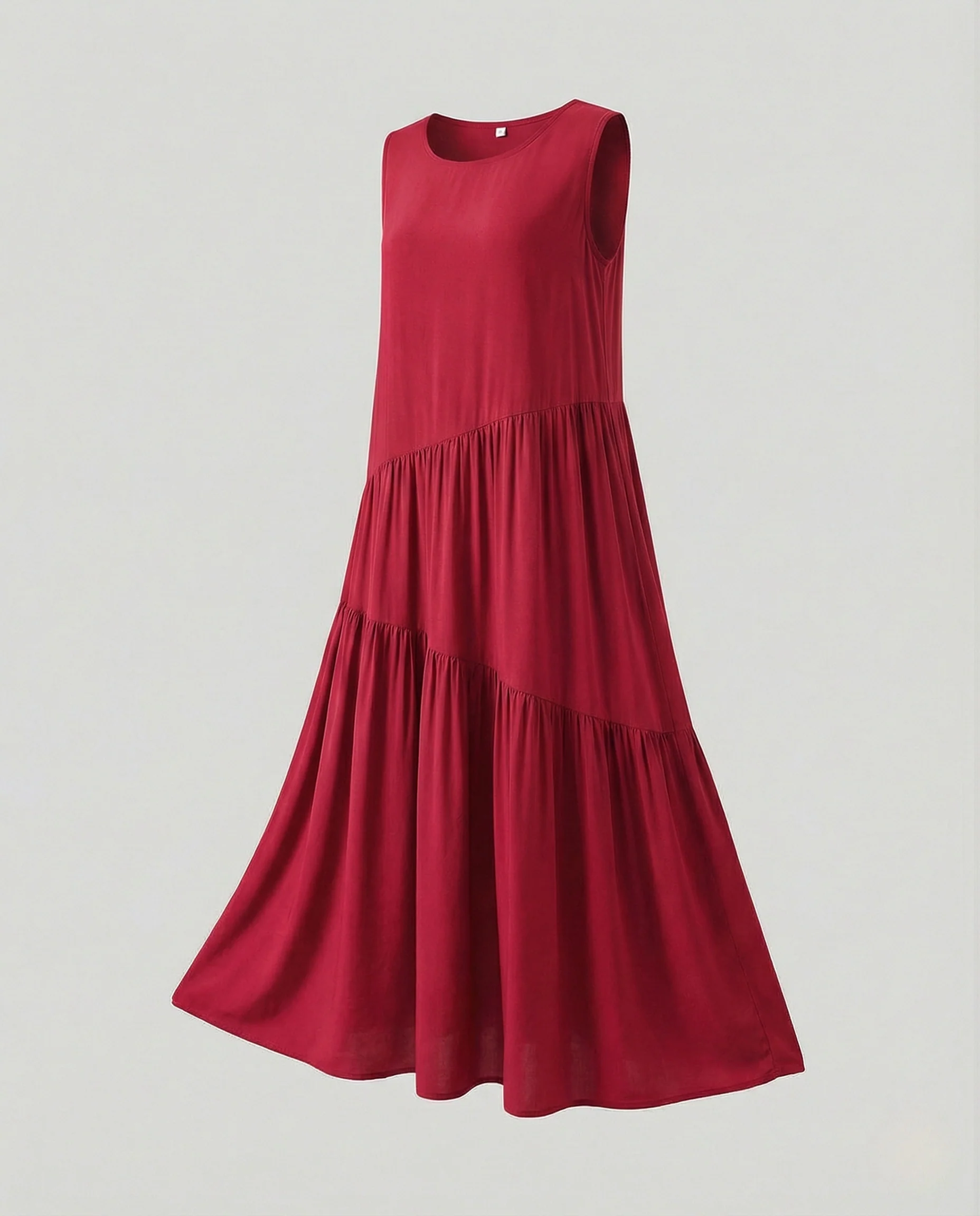 Damen Ärmelloses Stufen Maxikleid mit Viskose - Image 16