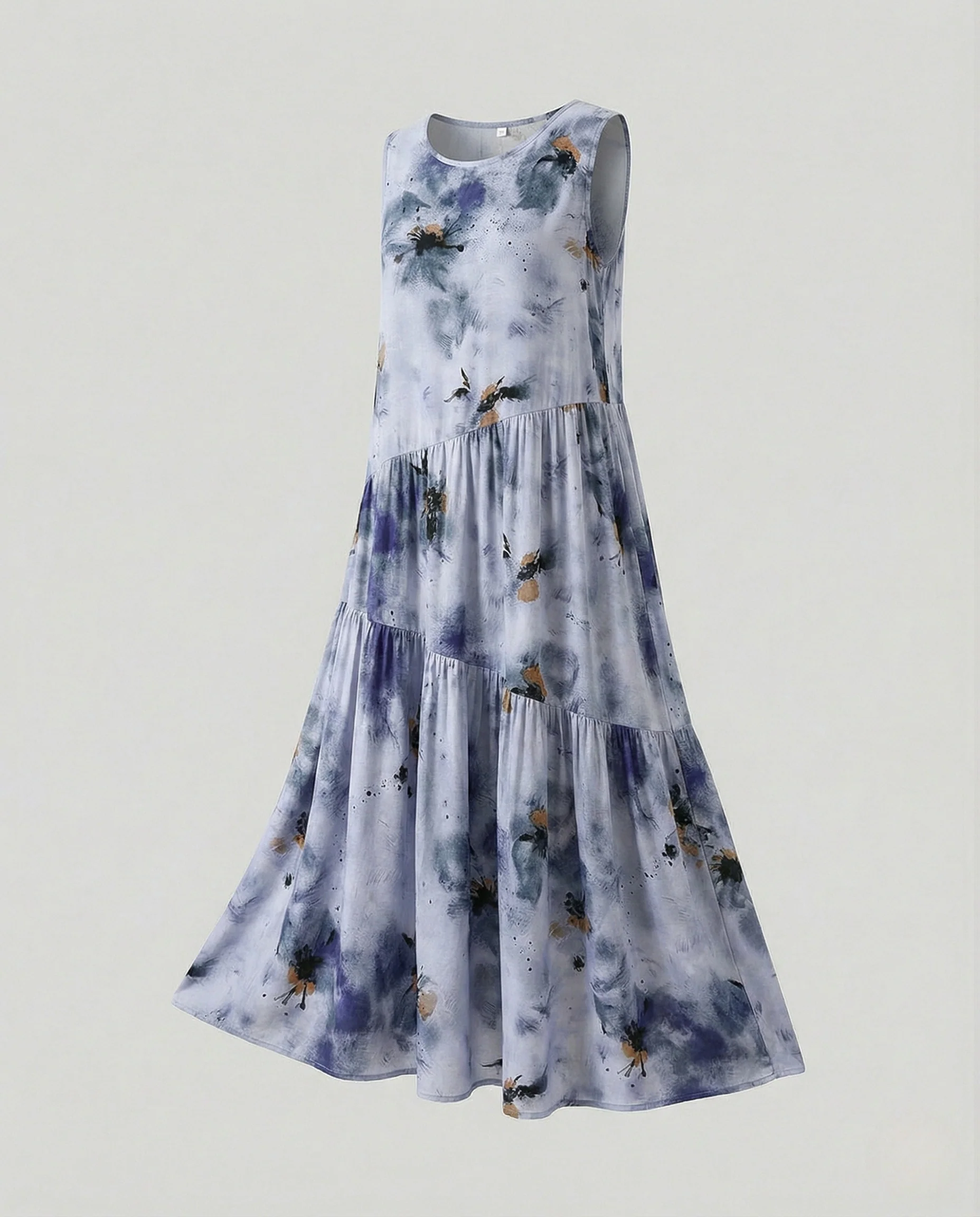 Damen Ärmelloses Stufen Maxikleid mit Viskose - Image 17