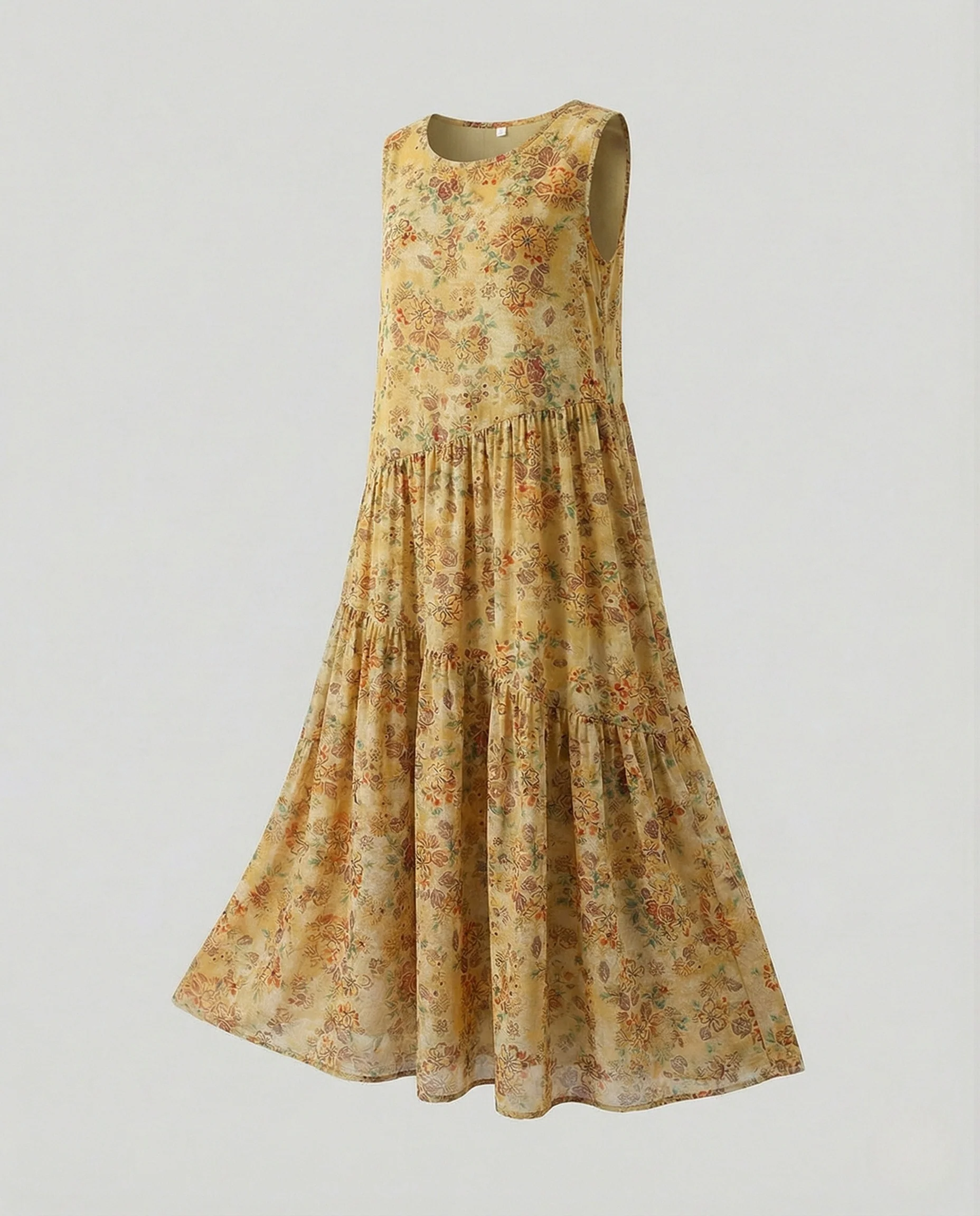 Damen Ärmelloses Stufen Maxikleid mit Viskose - Image 19