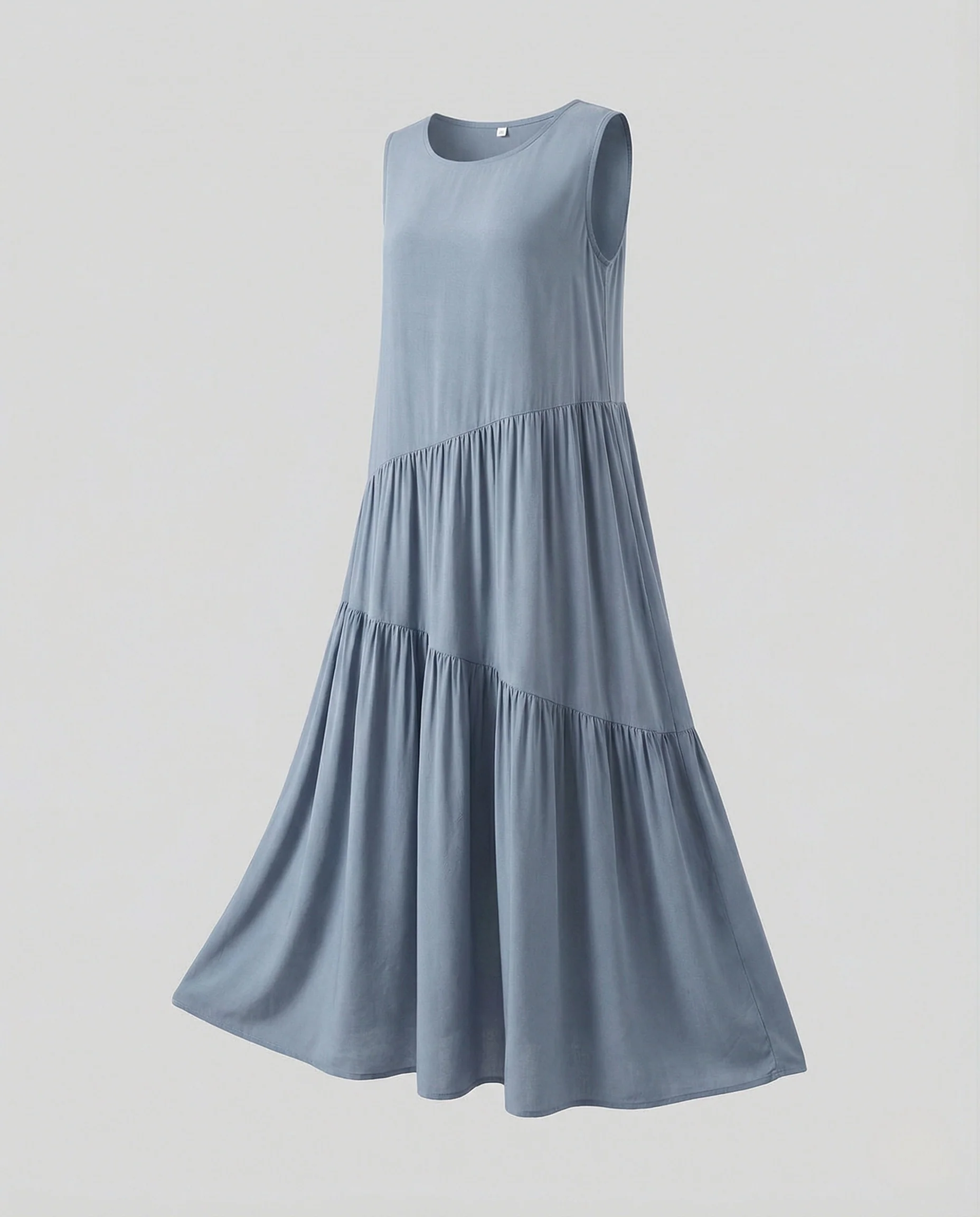 Damen Ärmelloses Stufen Maxikleid mit Viskose - Image 5