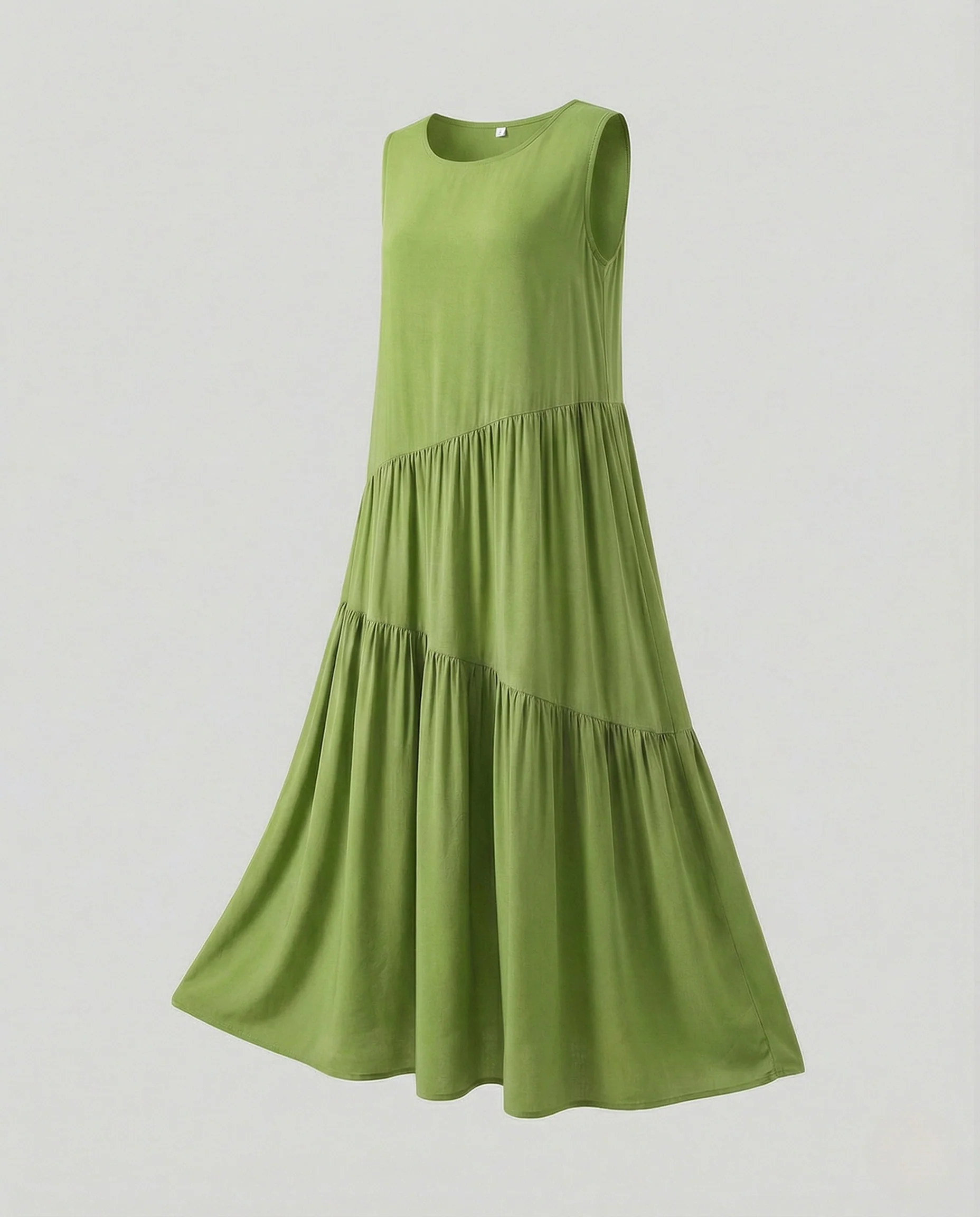 Damen Ärmelloses Stufen Maxikleid mit Viskose - Image 7