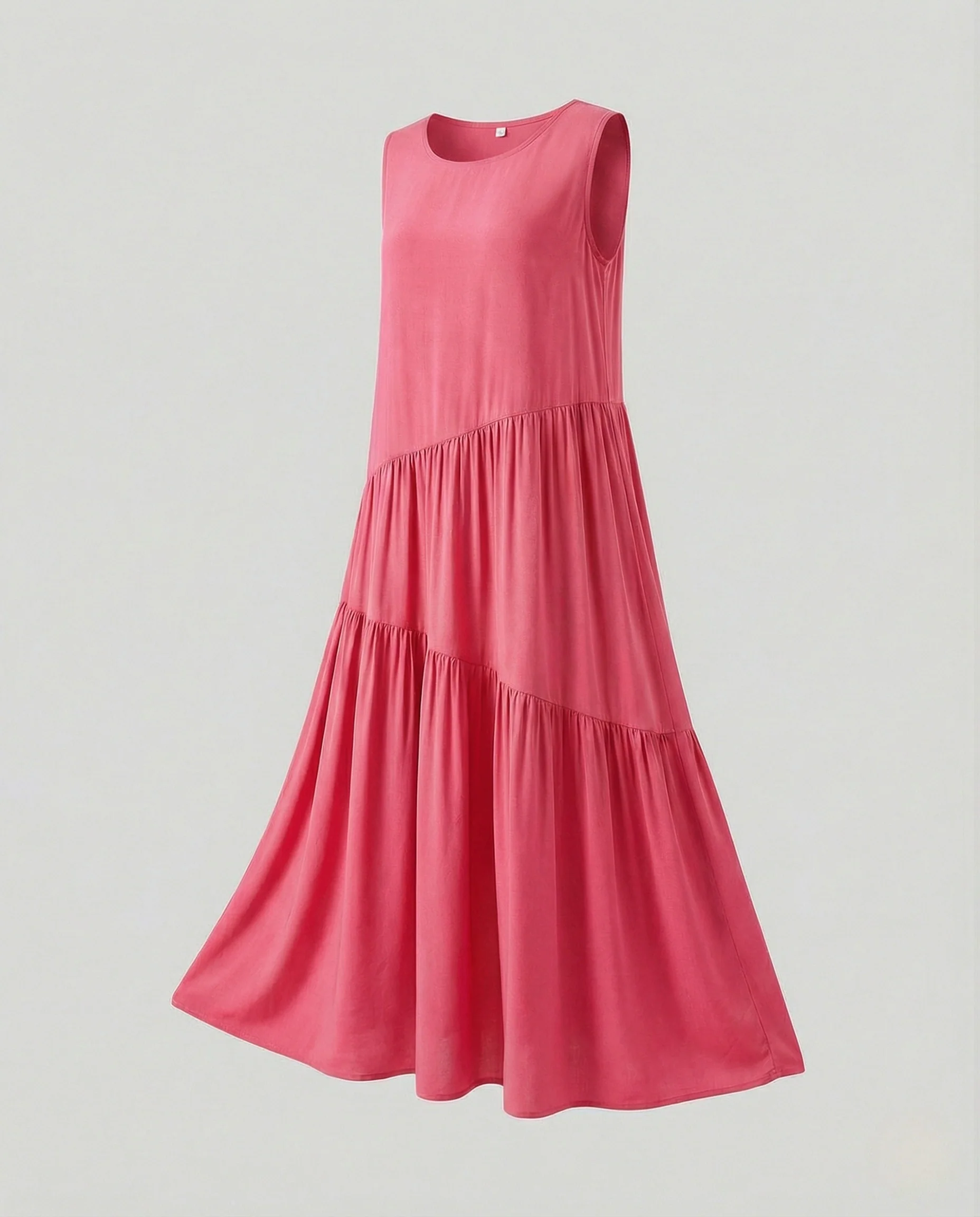 Damen Ärmelloses Stufen Maxikleid mit Viskose - Image 9