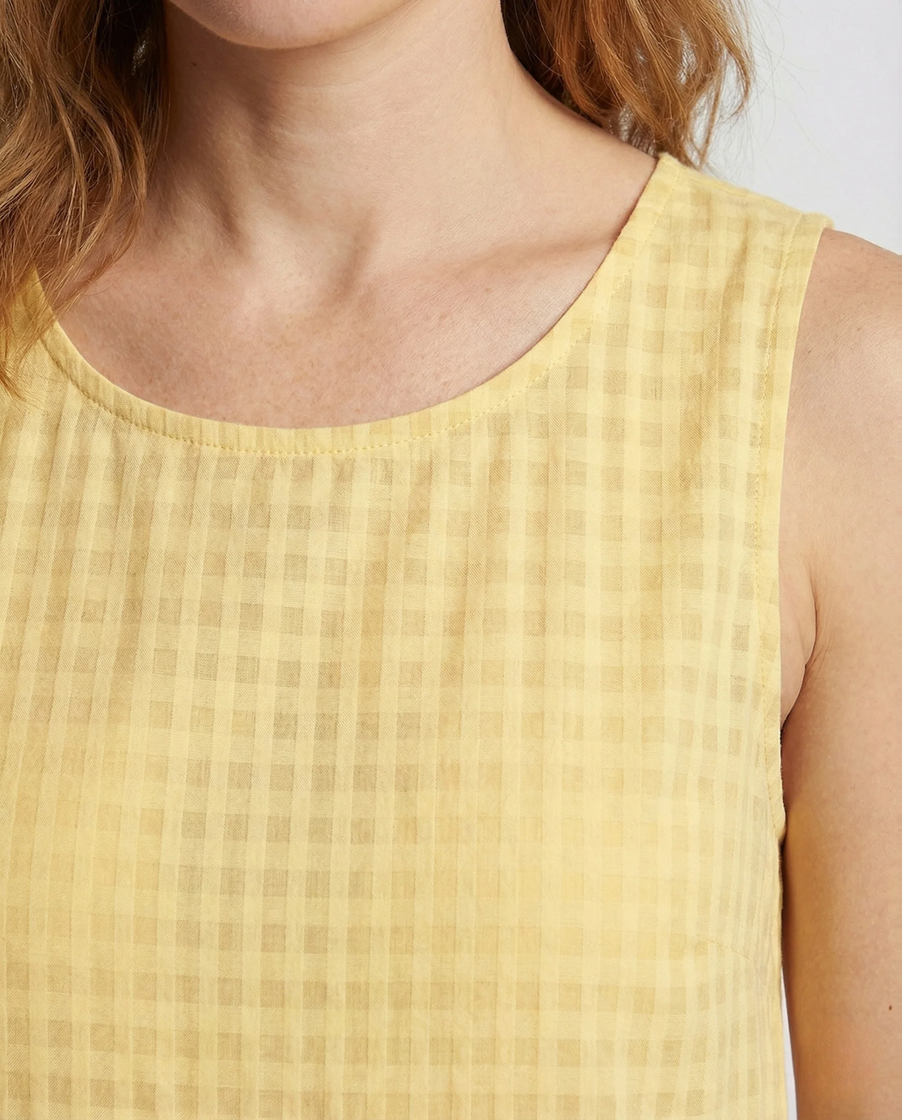 Damen Stufenmaxikleid mit Karo Struktur - Image 3