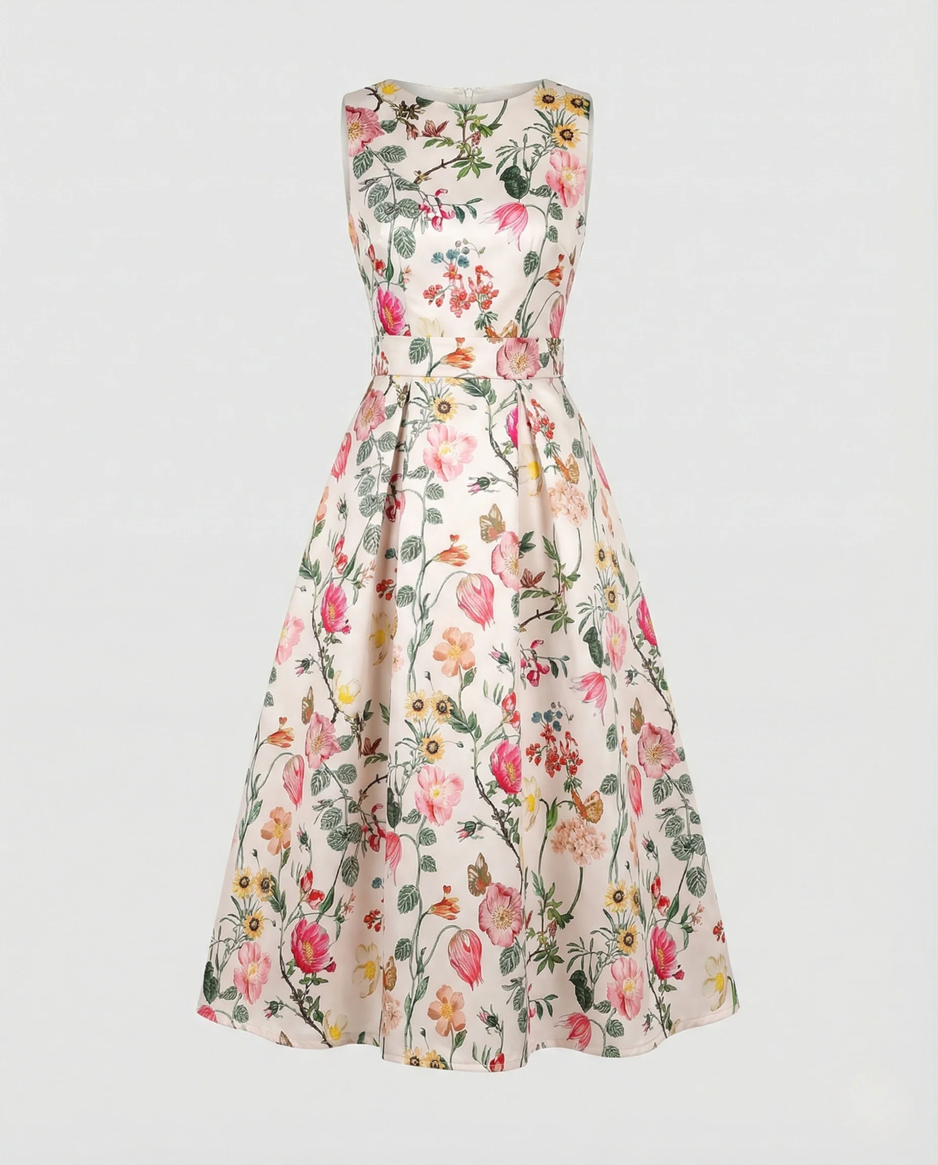 Damen Midikleid A-Linie plissiert elegant - Image 5