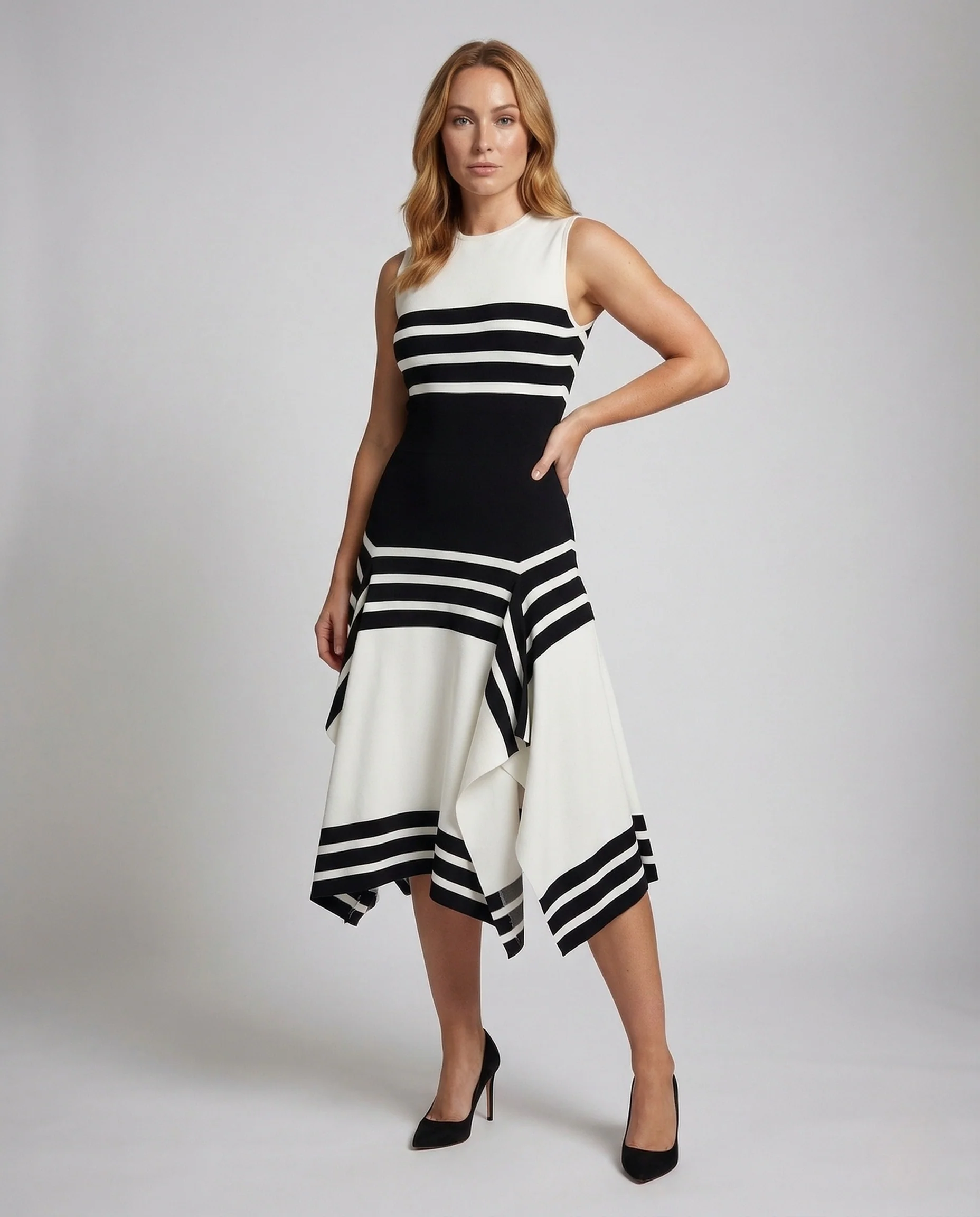 Damen Cocktailkleid Tailliert Asymmetrisch