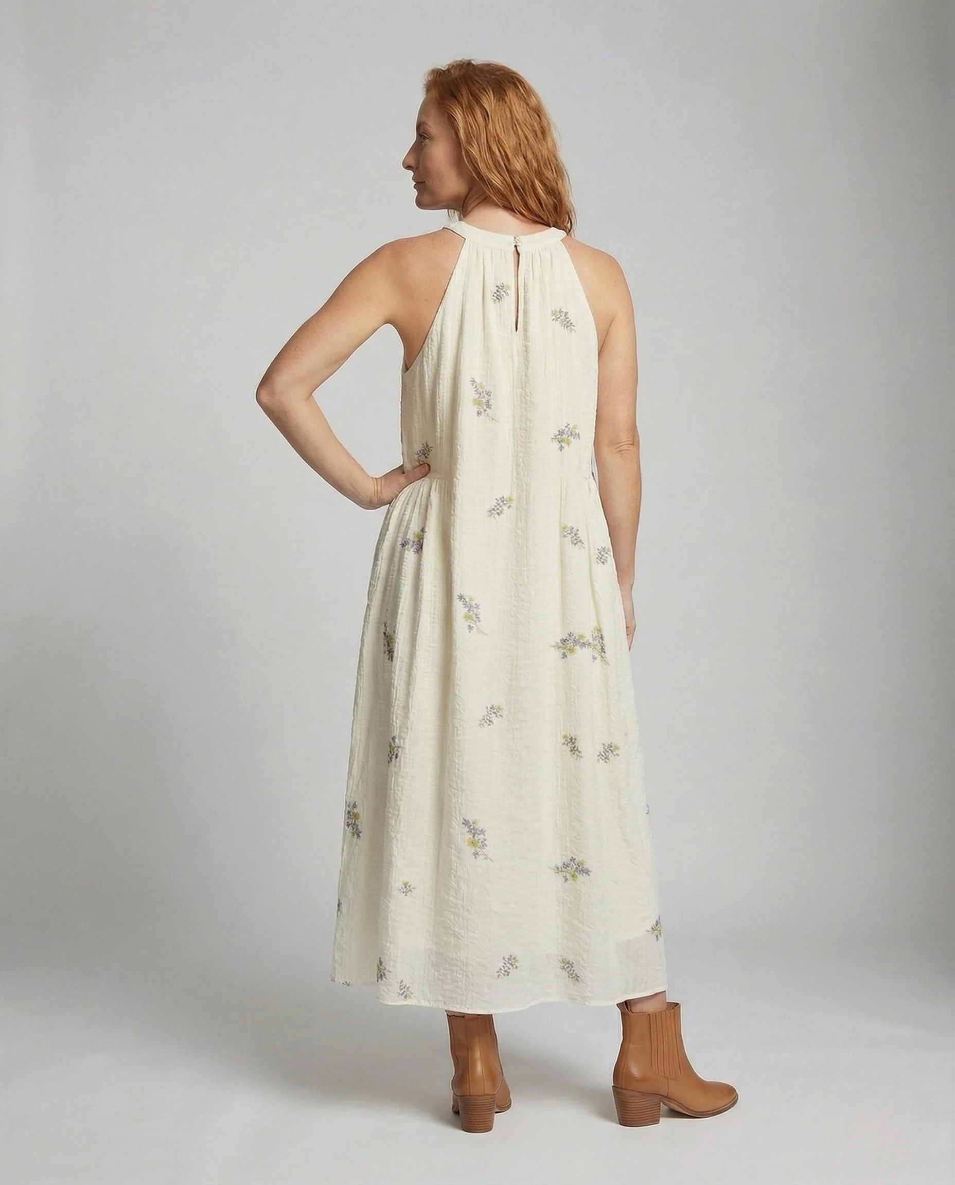 Damen Träger Maxikleid A-Linie mit Taschen - Image 4
