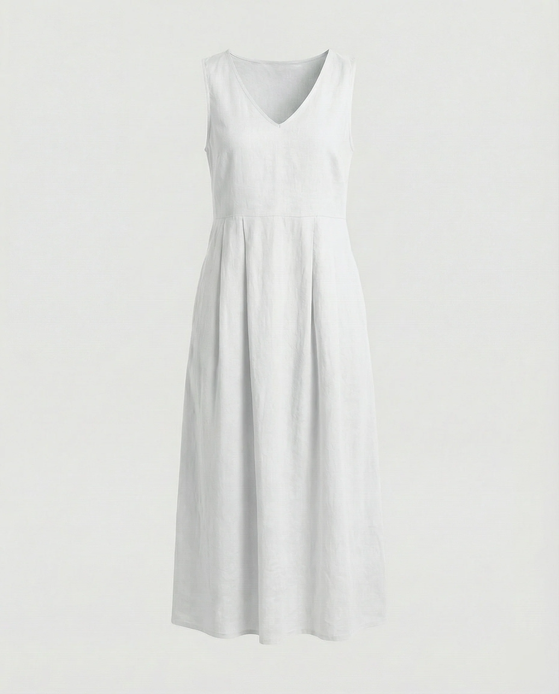 Damen Freizeitkleid Leinen mit V-Ausschnitt - Image 9