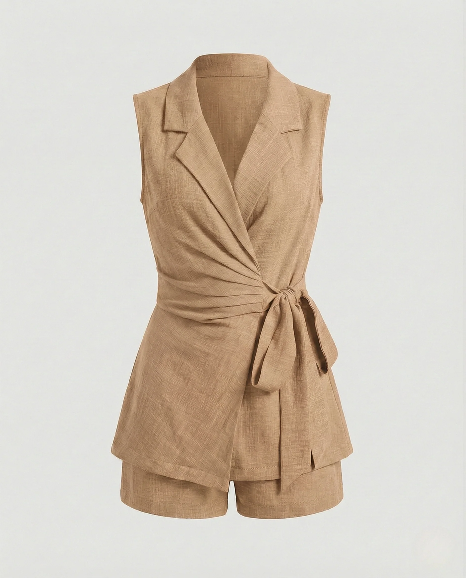 Wickelblazer Set Ärmellos Mit Shorts Damen - Image 10