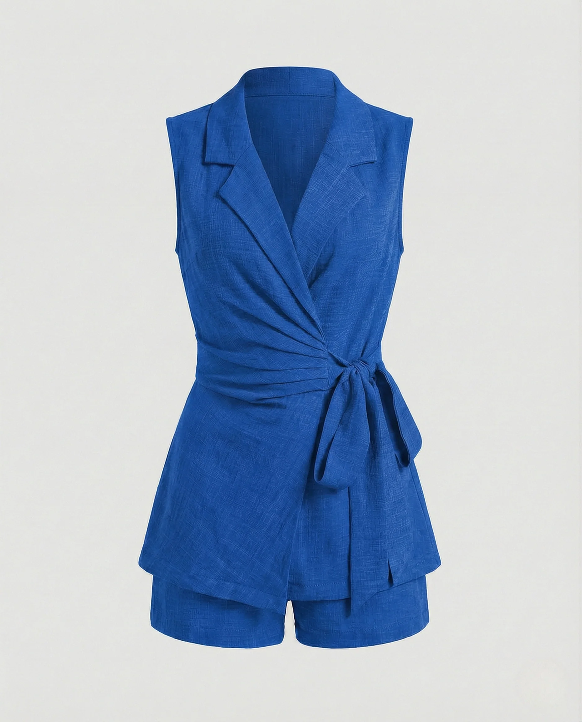 Wickelblazer Set Ärmellos Mit Shorts Damen - Image 5