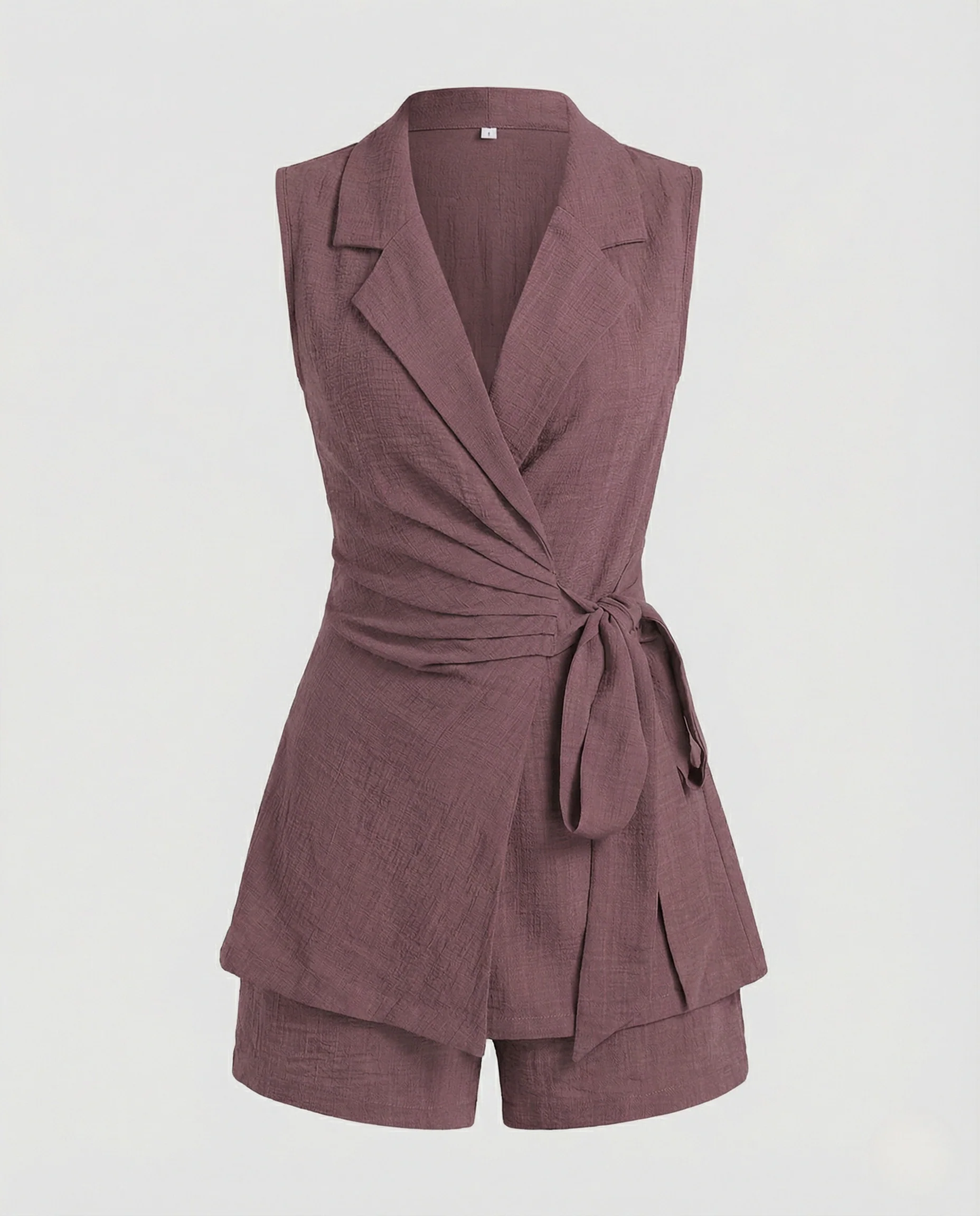 Wickelblazer Set Ärmellos Mit Shorts Damen - Image 8